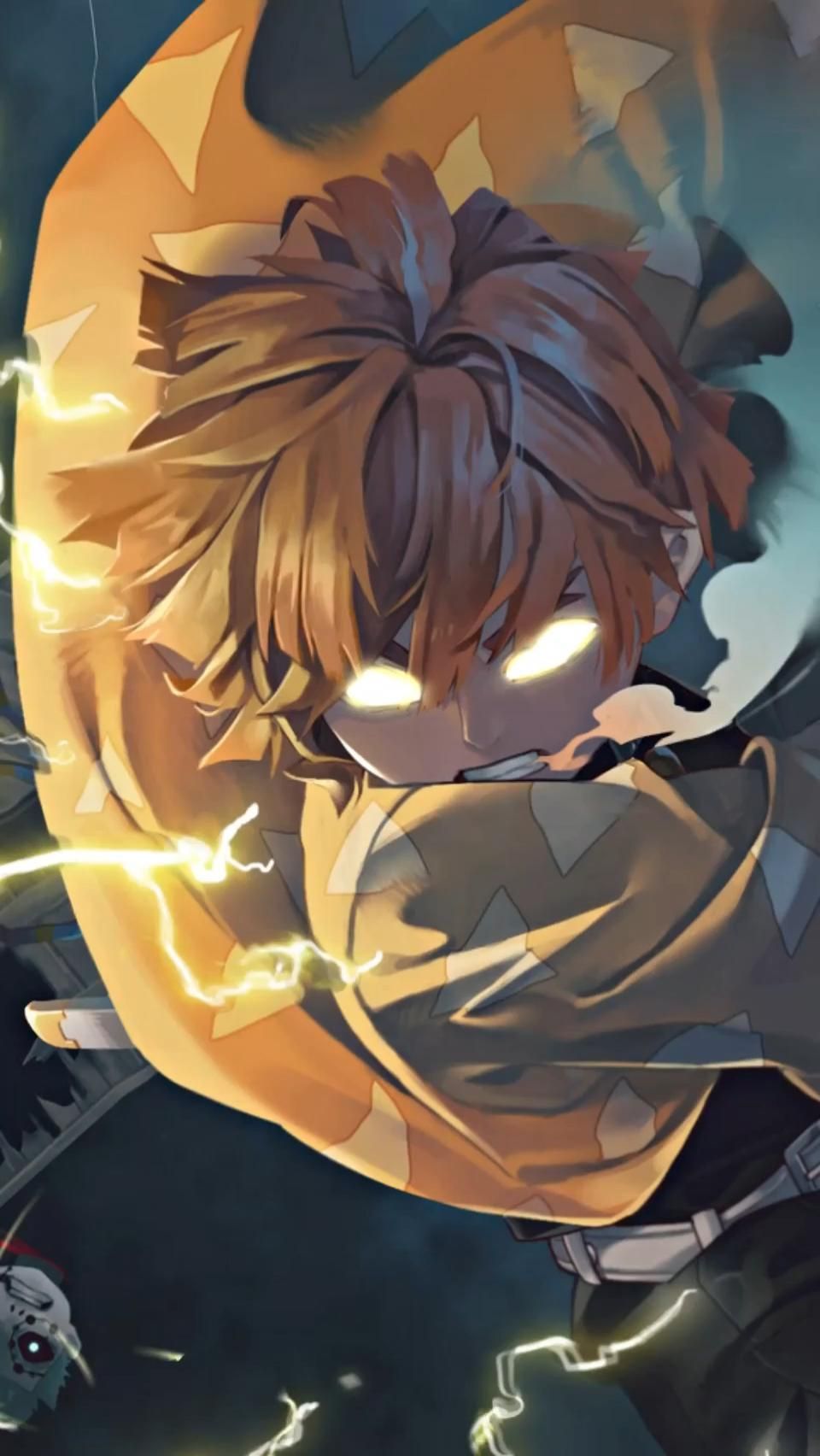 960x1704 Thunder Breathing. Zenitsu. Demon Slayer. Arte de animación, Arte anime de fantasía, Fondo de pantalla de anime