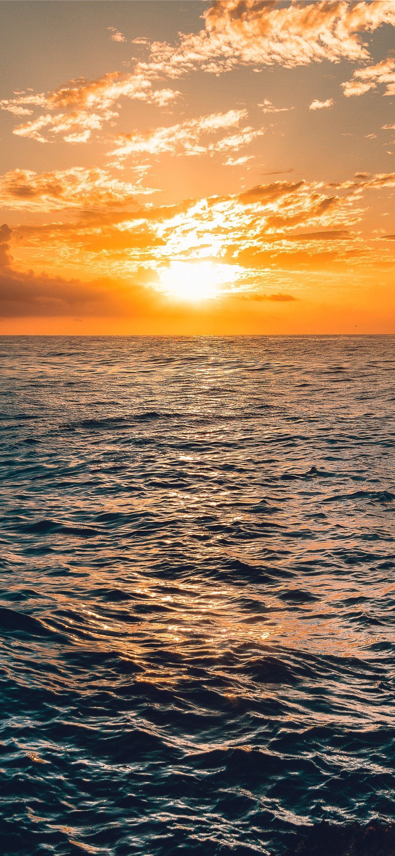 1284x2778 Sea Under Clear Blue Sky Sun Rise Image HD HD Tip iPhone Wallpaper Free Download
