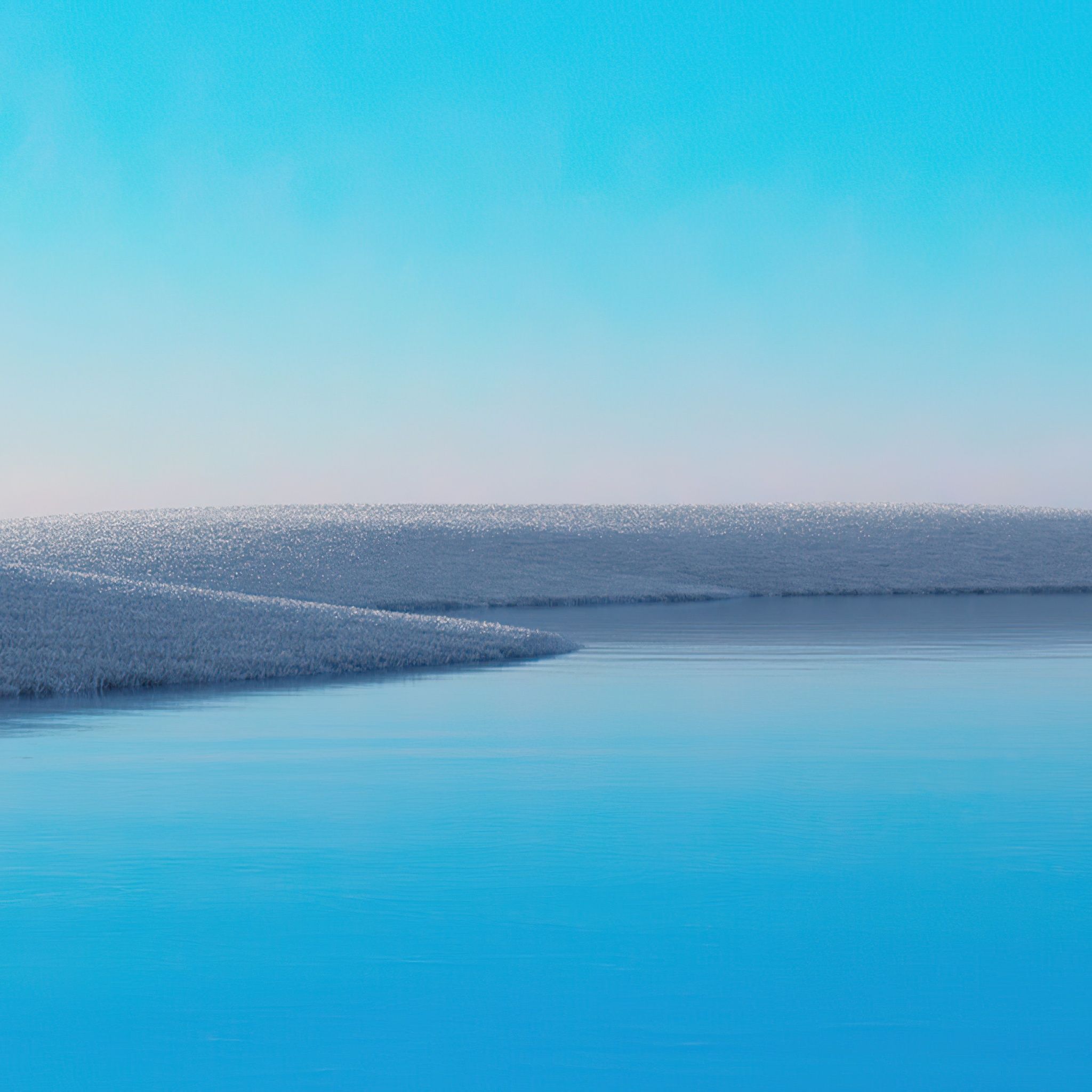 2048x2048 Lake Wallpaper 4K, Clear sky, Blue Sky, Windows 10X
