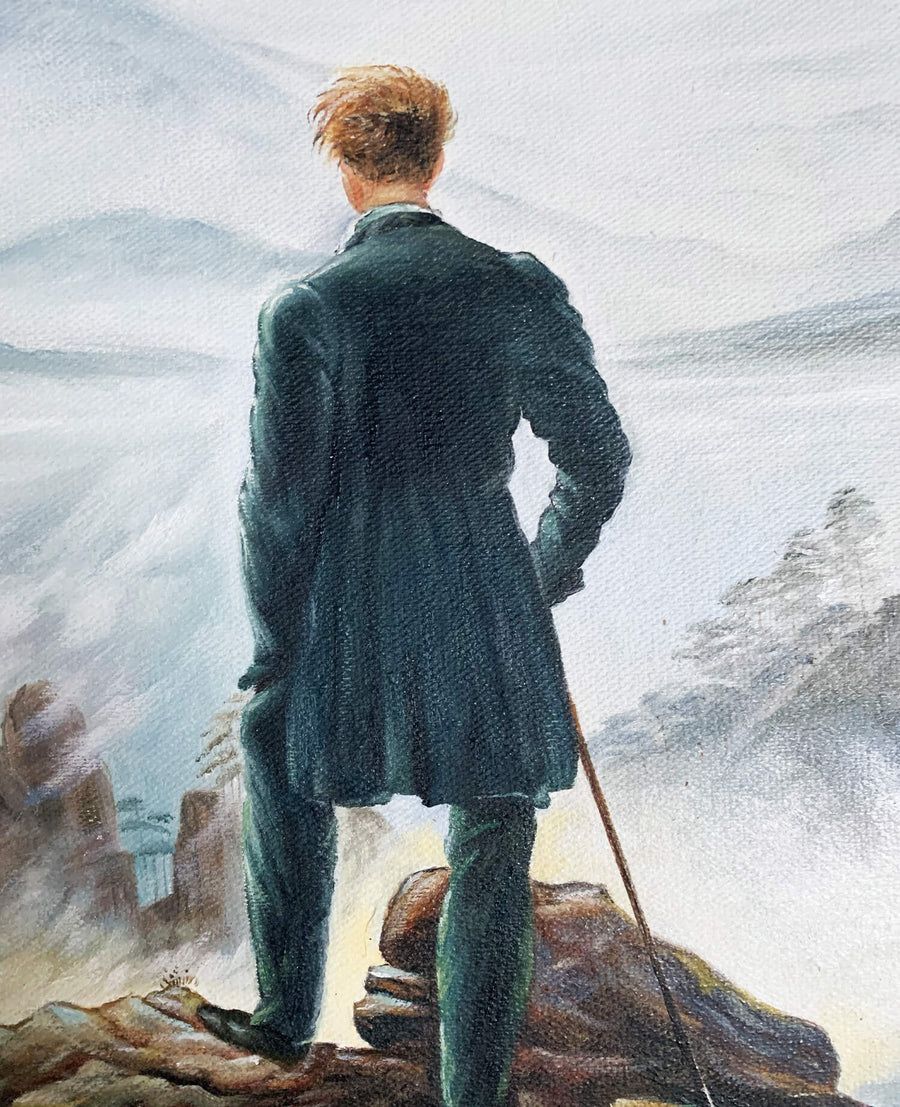 900x1107 Reproduction of Wanderer above the Sea of Fog David Friedrich