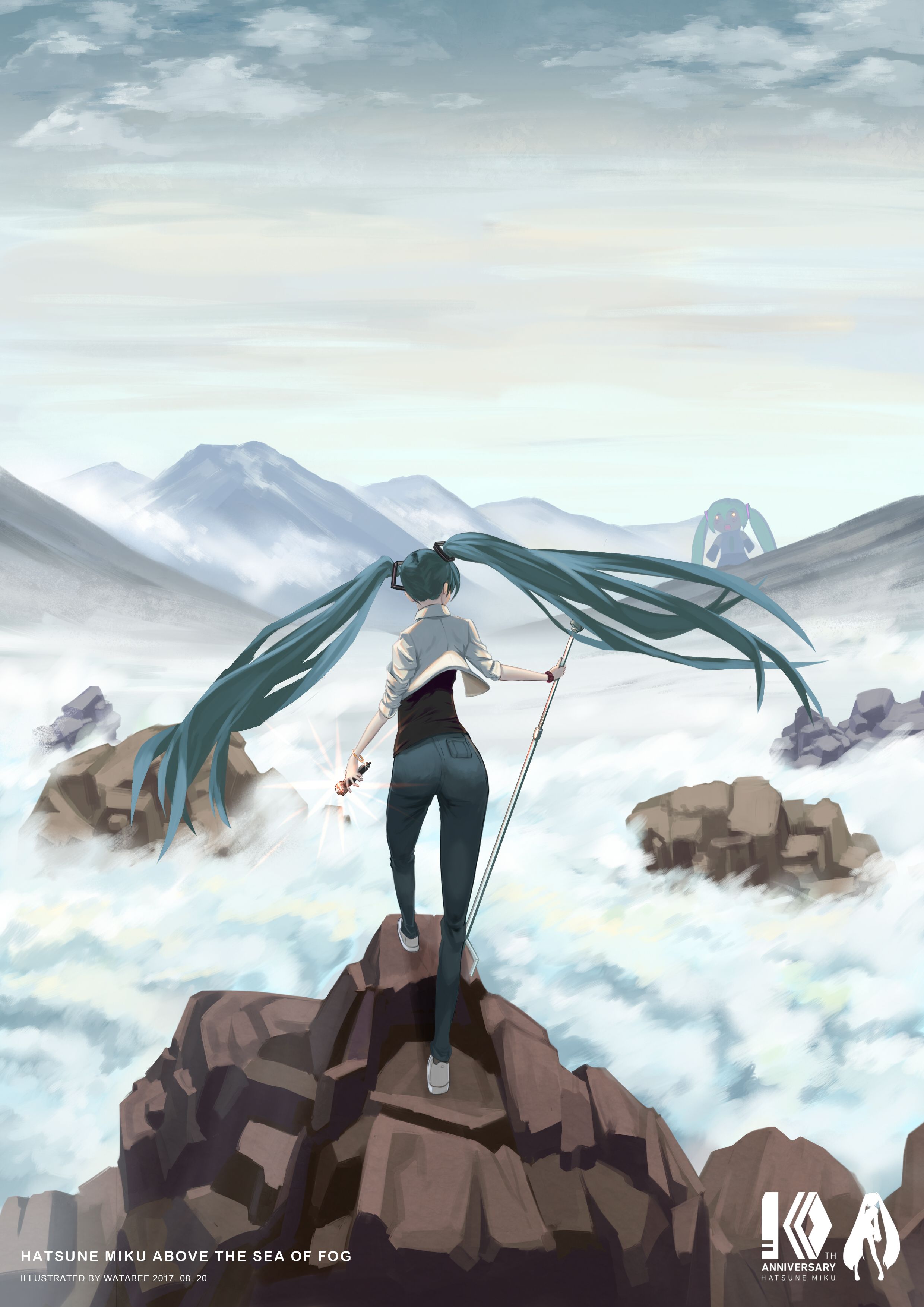 2480x3507 hatsune miku and hachune miku (vocaloid and 1 more) drawn