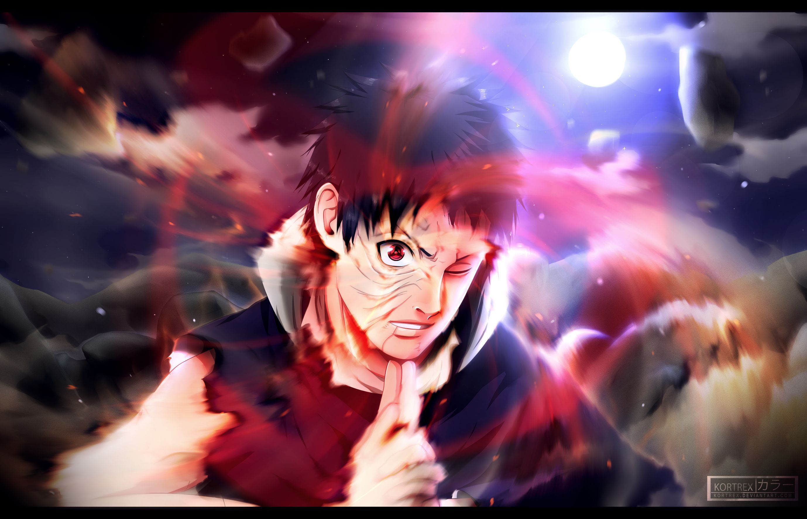 2758x1772 HD desktop wallpaper: Anime, Naruto, Sharingan (Naruto), Mangekyō Sharingan, Obito Uchiha download free picture