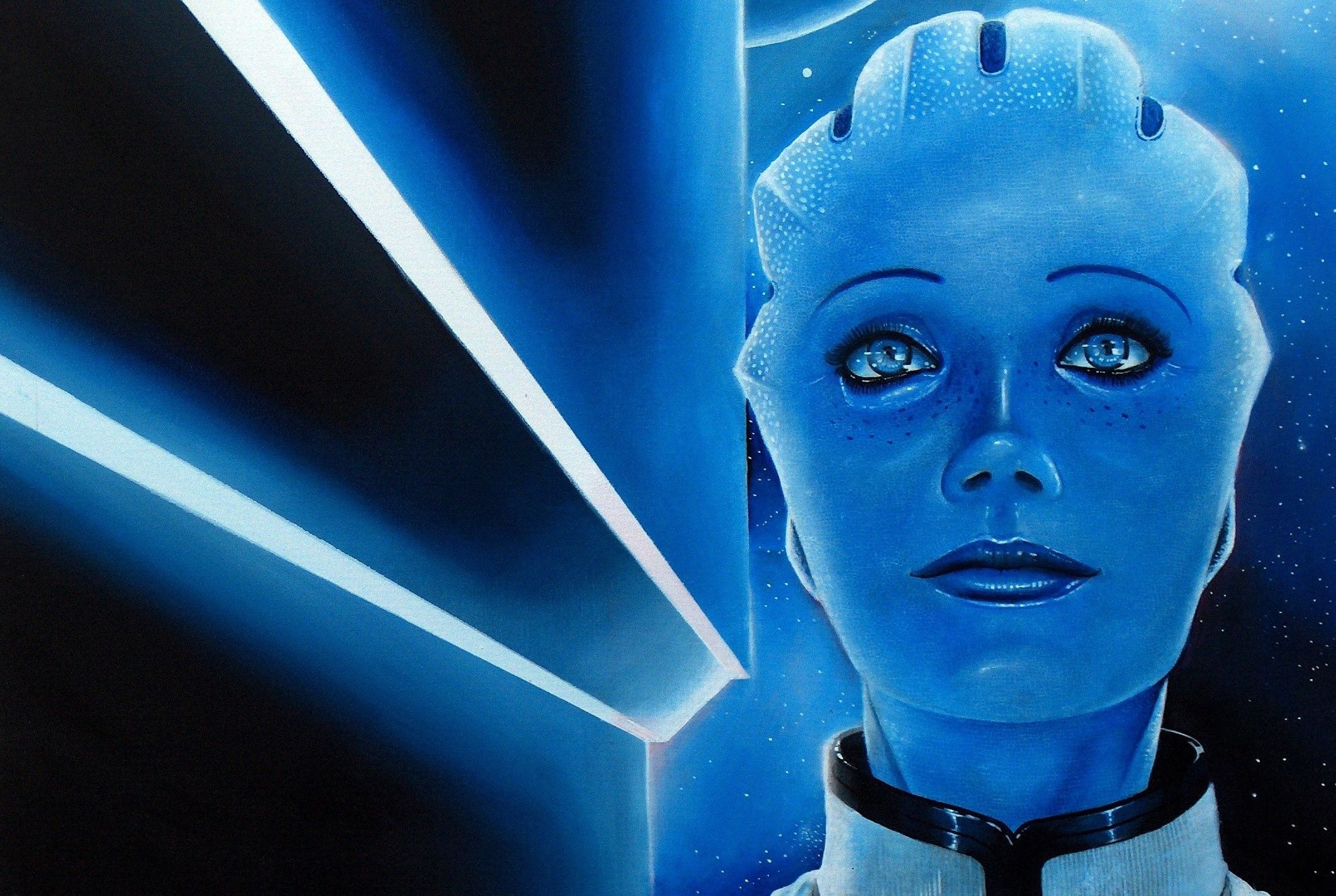 2123x1425 Mass Effect, Liara, Aliens, Face, Glance, Head Gallery HD Wallpaper