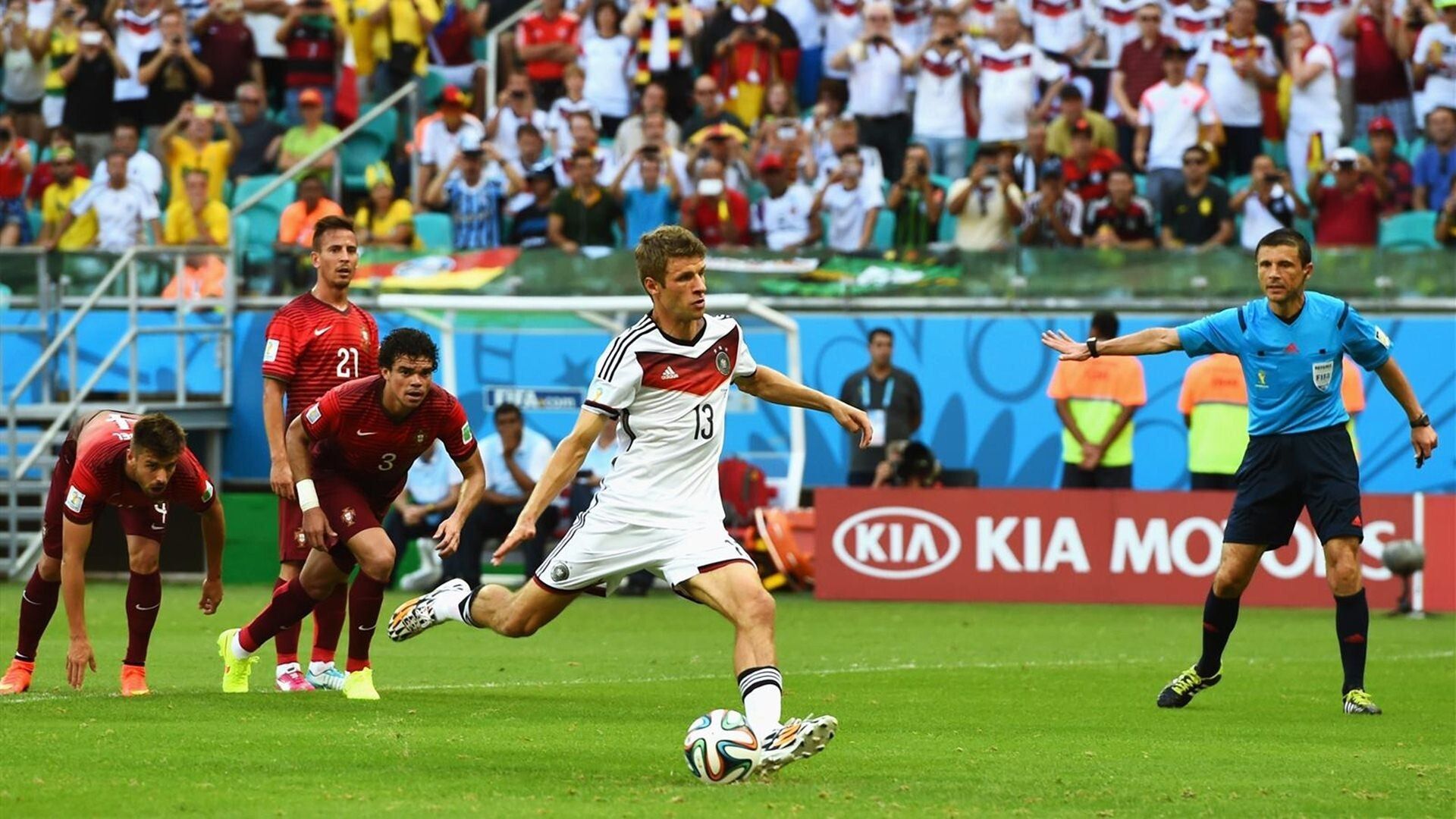 1920x1080 Germany Player Thomas Muller Penalty FIFA World Cup 2014 Wallpaper
