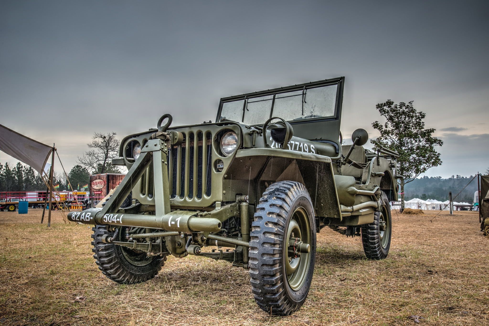 2048x1367 Wallpaper / Army, Land Vehicle, No People, Stationary, Land, Mode Of Transportation, High, Nature, Day, Wheel, Field, Metal, Pick Up Truck, Plant, Truck, Outdoors Free Download
