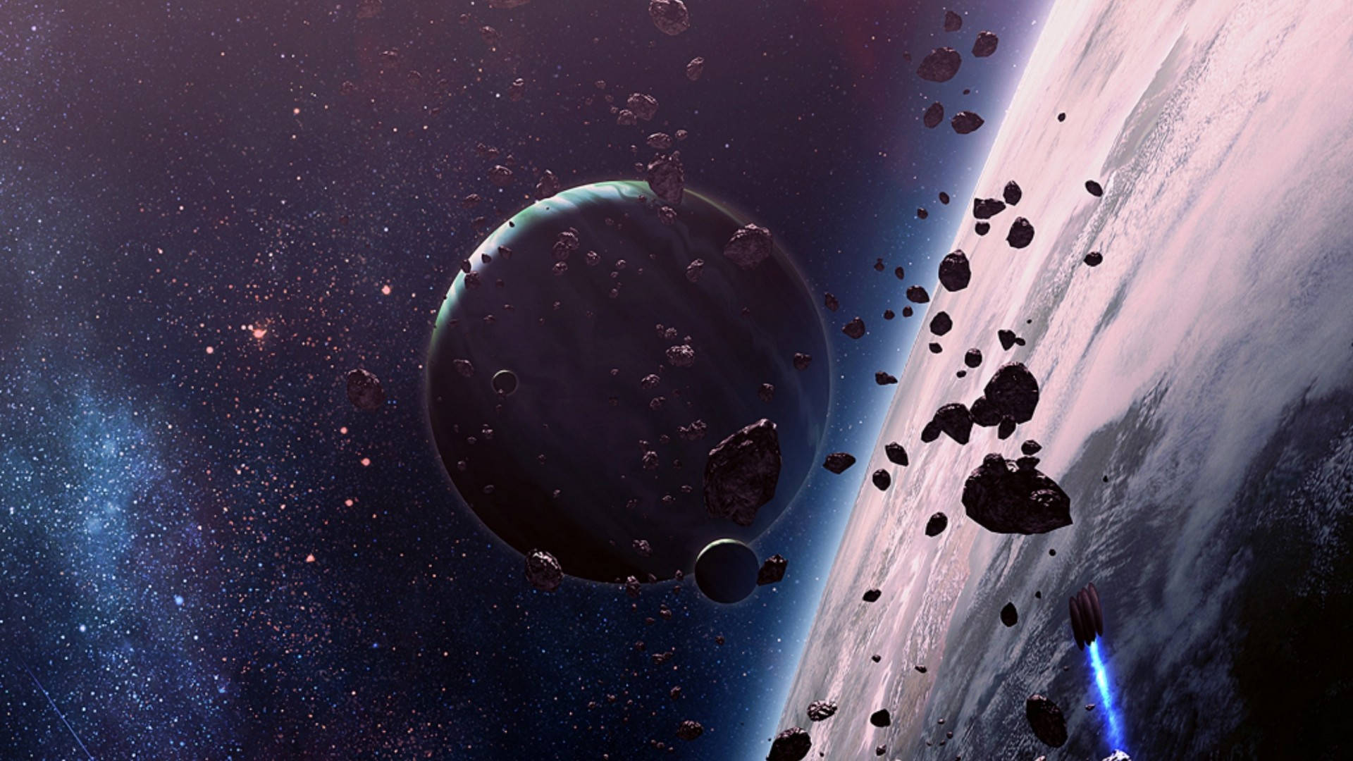 1920x1080 Planets Debris In Universe Wallpaper