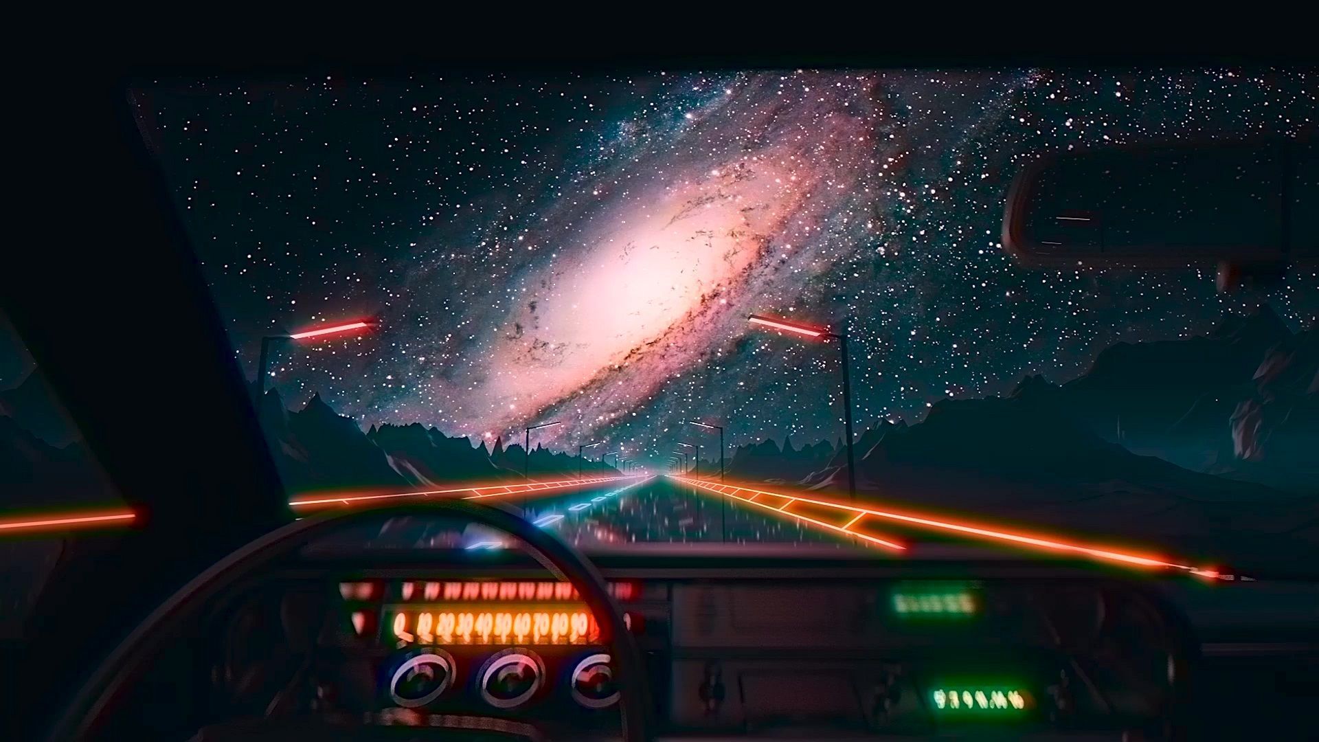 1920x1080 Night Drive Galaxy Live Wallpaper