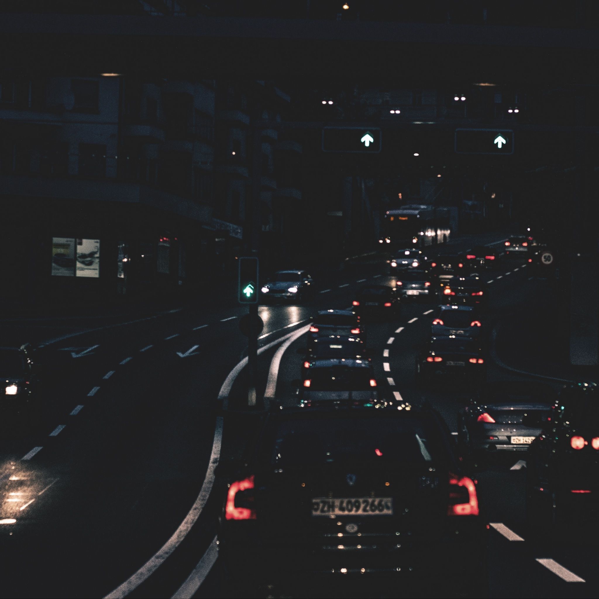 2048x2048 Wallpaper 4k night city, city lights, cars, traffic, street 4k Wallpaper