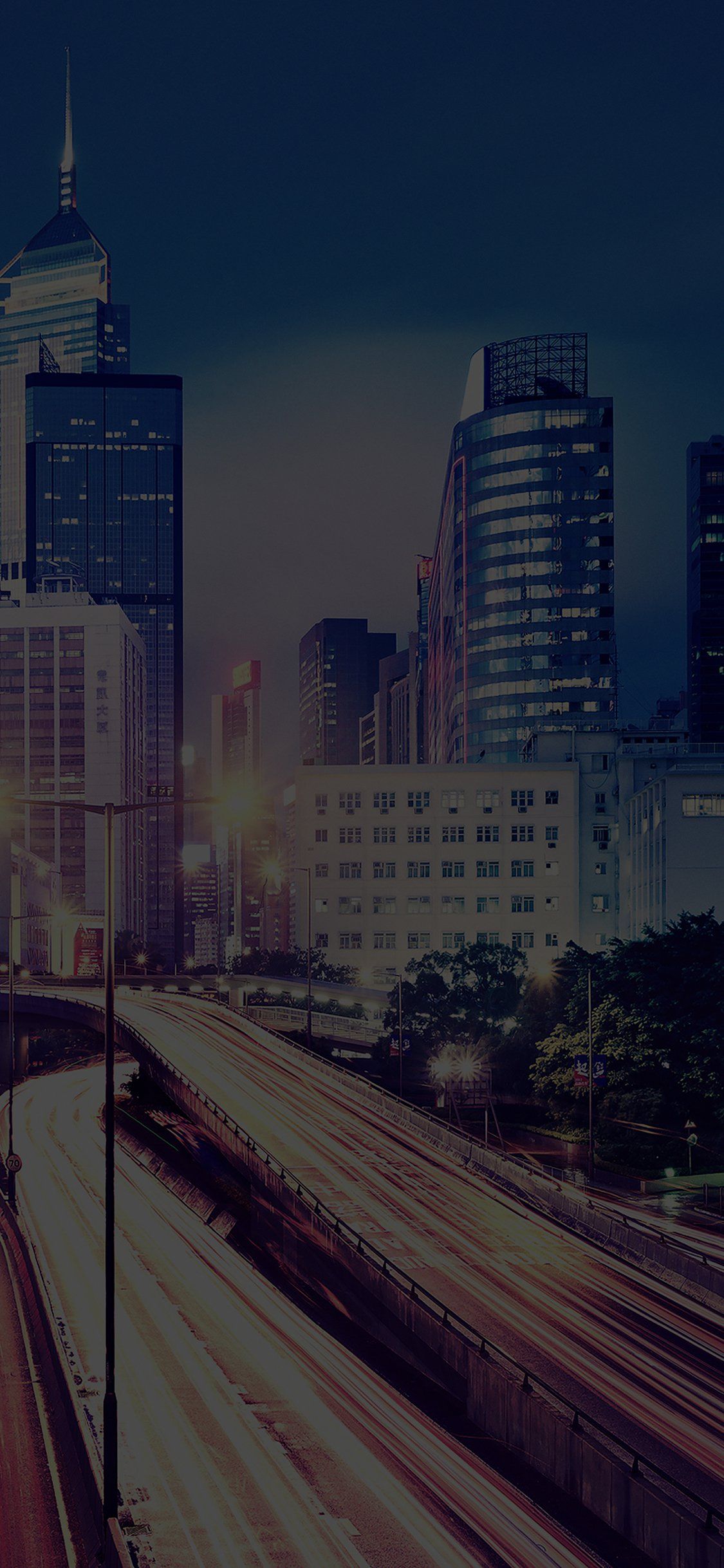 1125x2436 HongKong at night drive city dark iPhone X Wallpaper Free Download