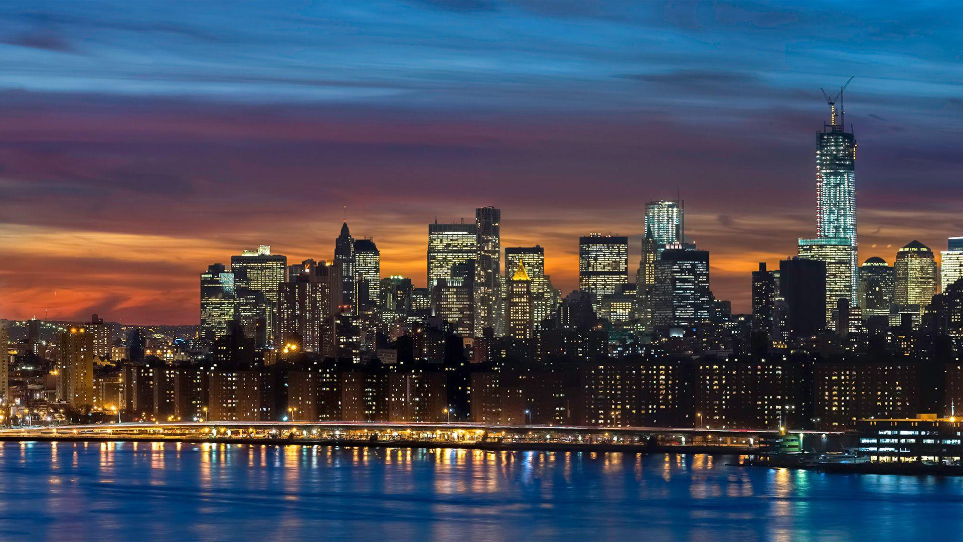 1920x1080 Manhattan Skyline New York Panorama hình nền