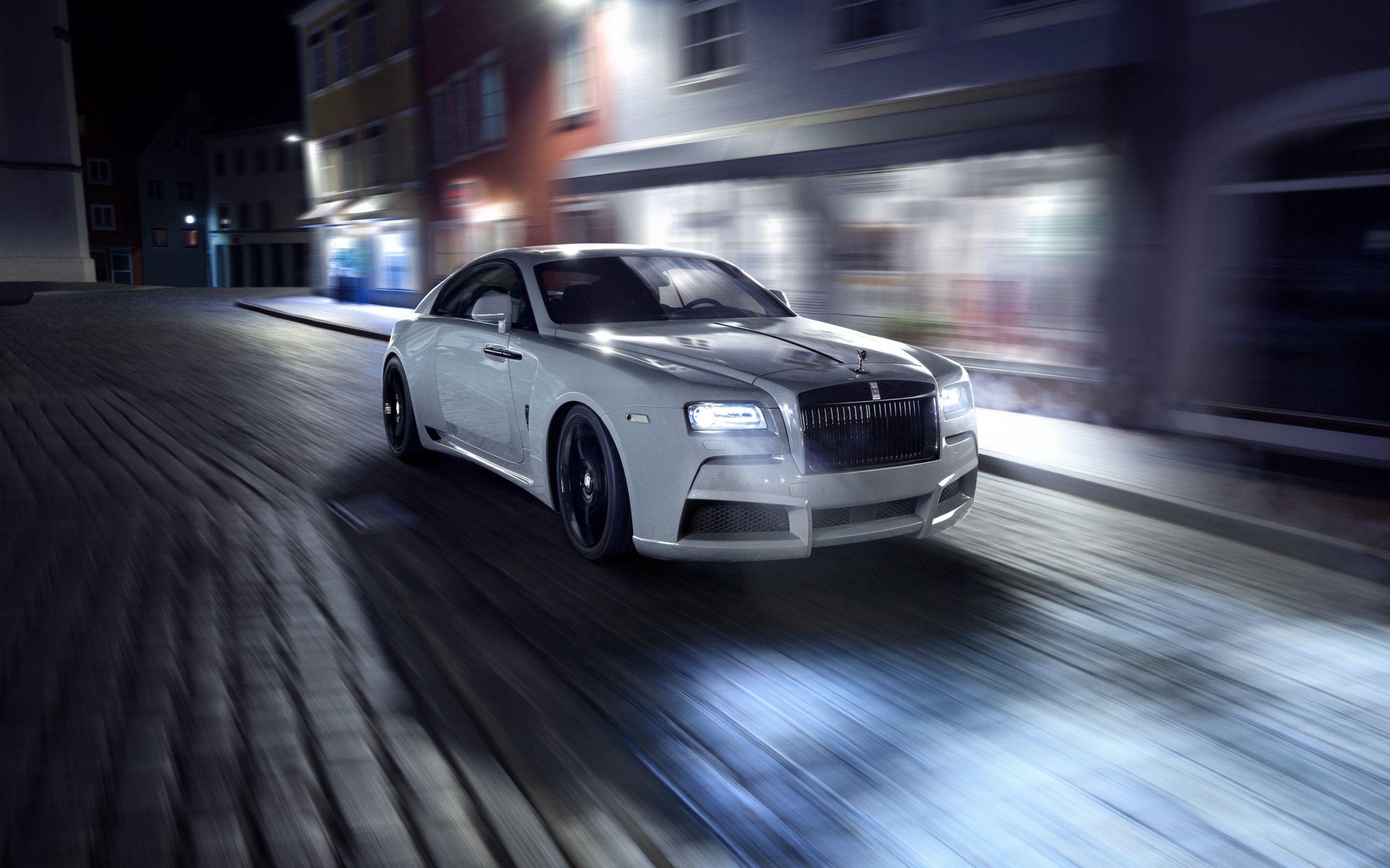 2560x1600 Wallpaper 4k Rolls Royce, Spofec, White, Side View, Motion 4k Wallpaper