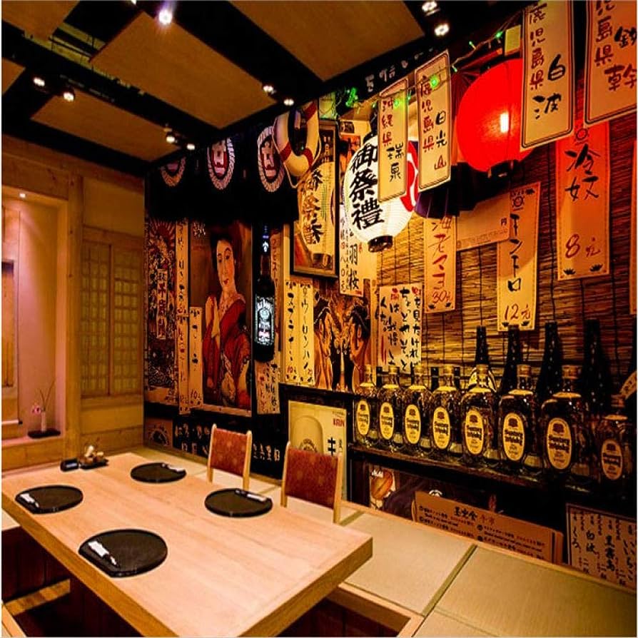 894x894 Wallpaper Japanese Retro Street Izakaya Night Scene Cuisine Sushi Restaurant 3D Silk Mural HD Photo Waterproof Wallpaper Bedroom Living Room Tv Wall Home Decoration250×175cm