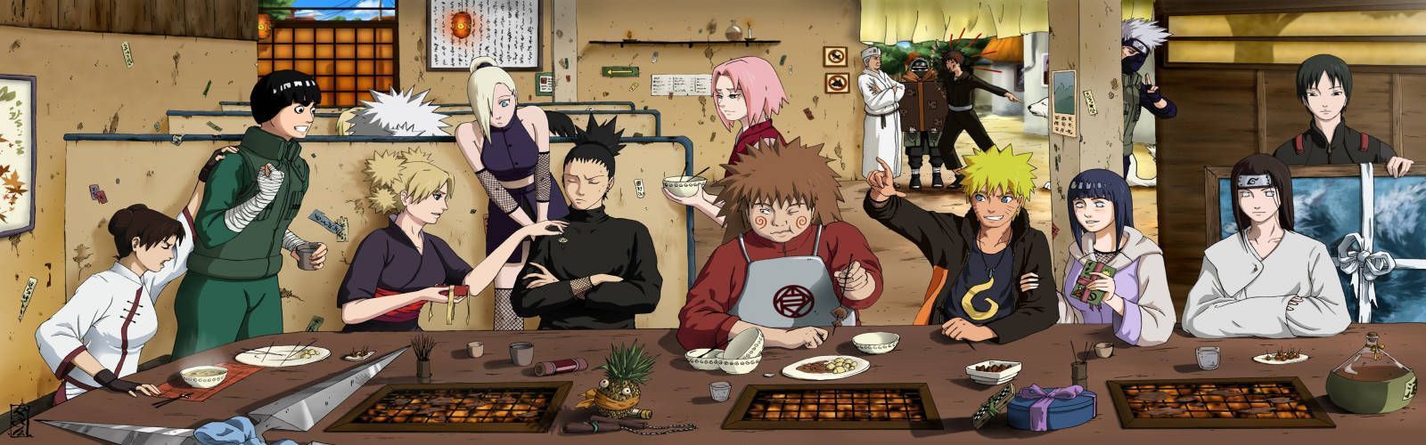 1600x500 Download Naruto Girls At Izakaya Wallpaper