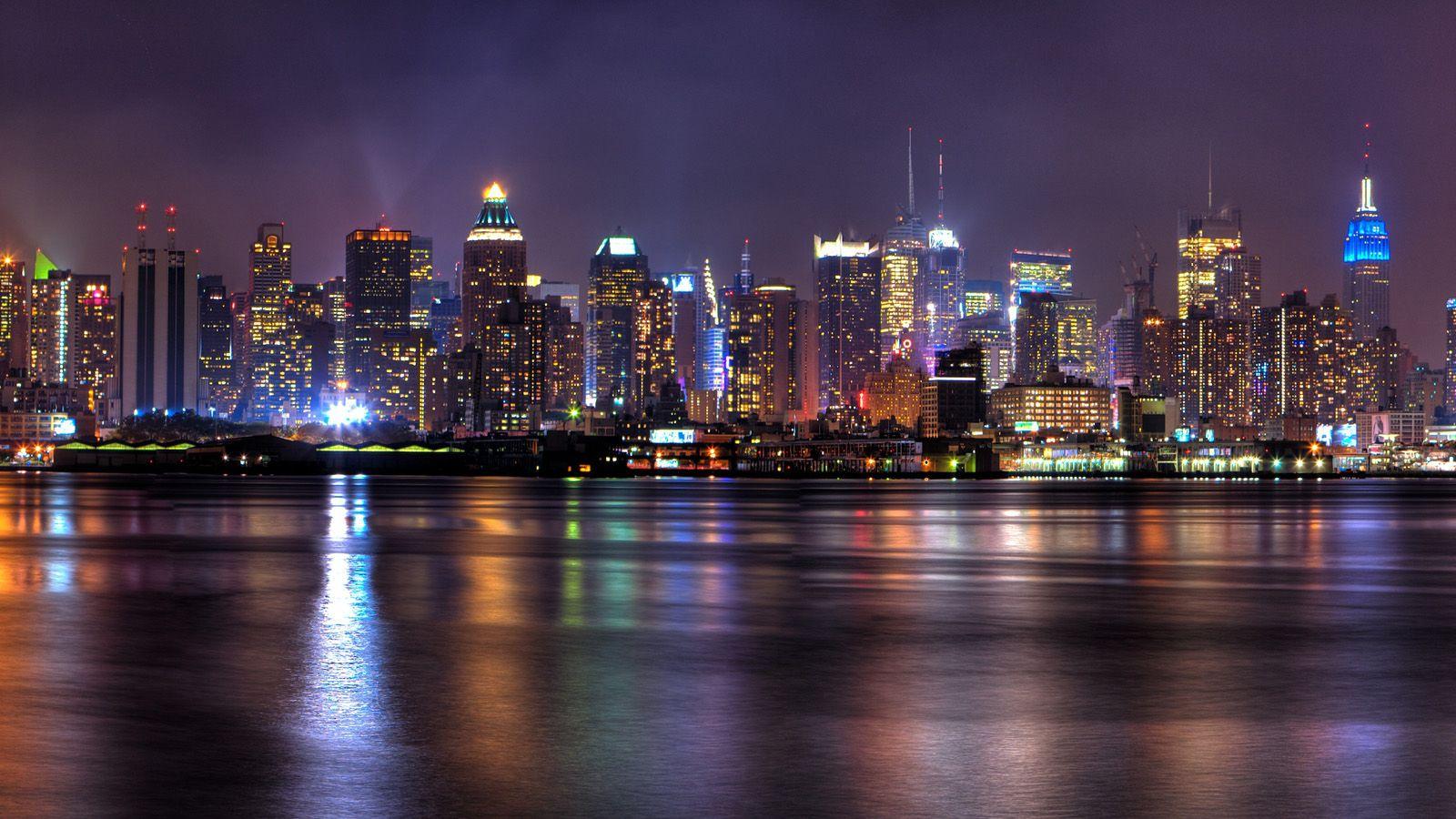 1600x900 New York City Skyline At Night HD Wallpaper, Background Image