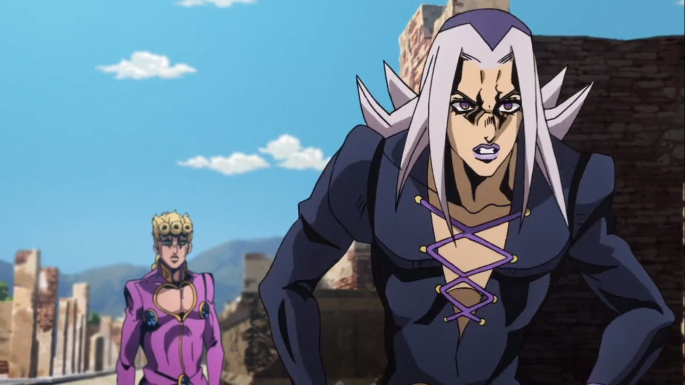 1366x768 Leone Abbacchio intimidates an enemy Stand user by performing the infamous Torture Dance ( colorized)