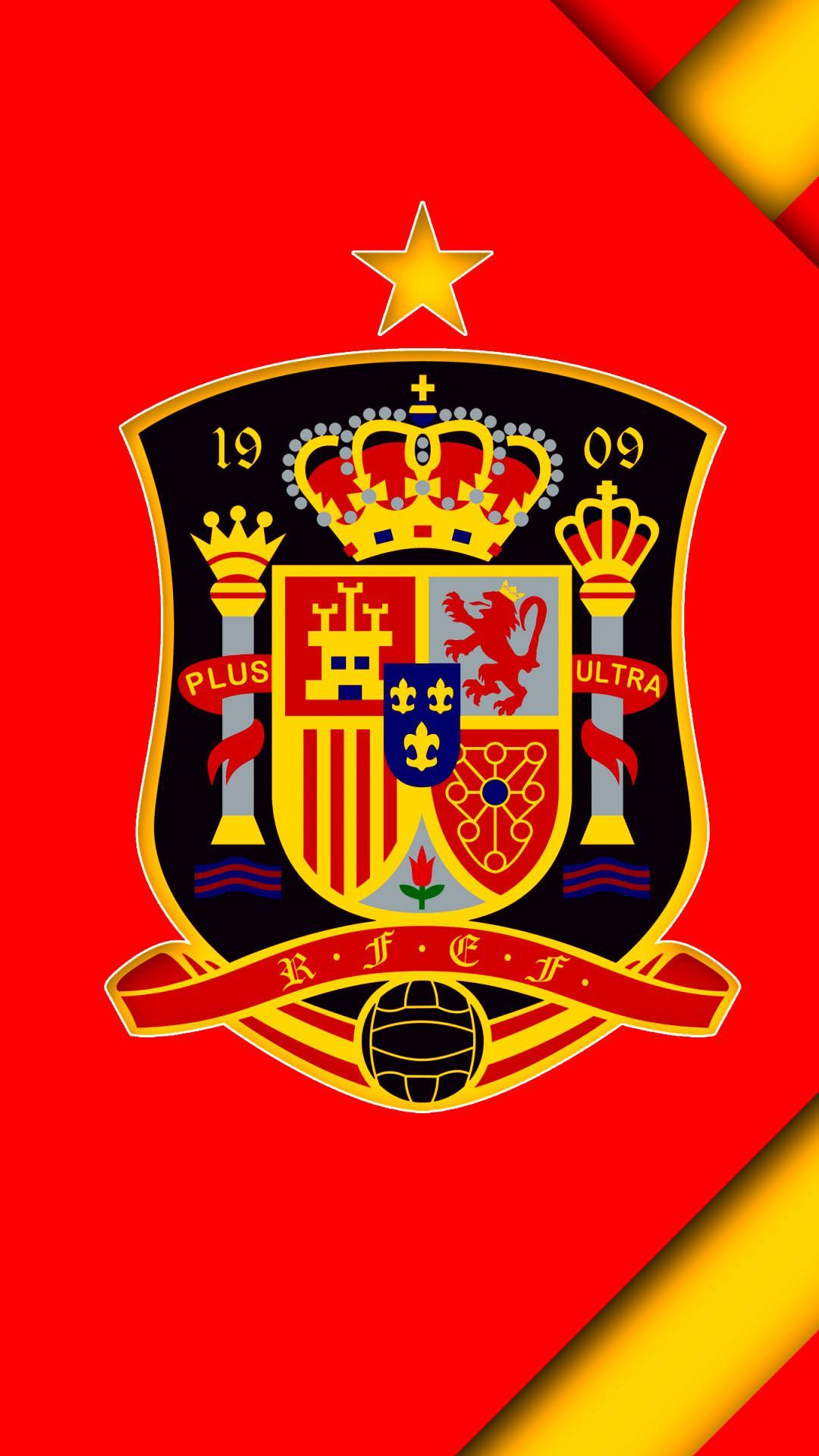 1080x1920 Download Vivid Spain National Football Team Logo Wallpaper