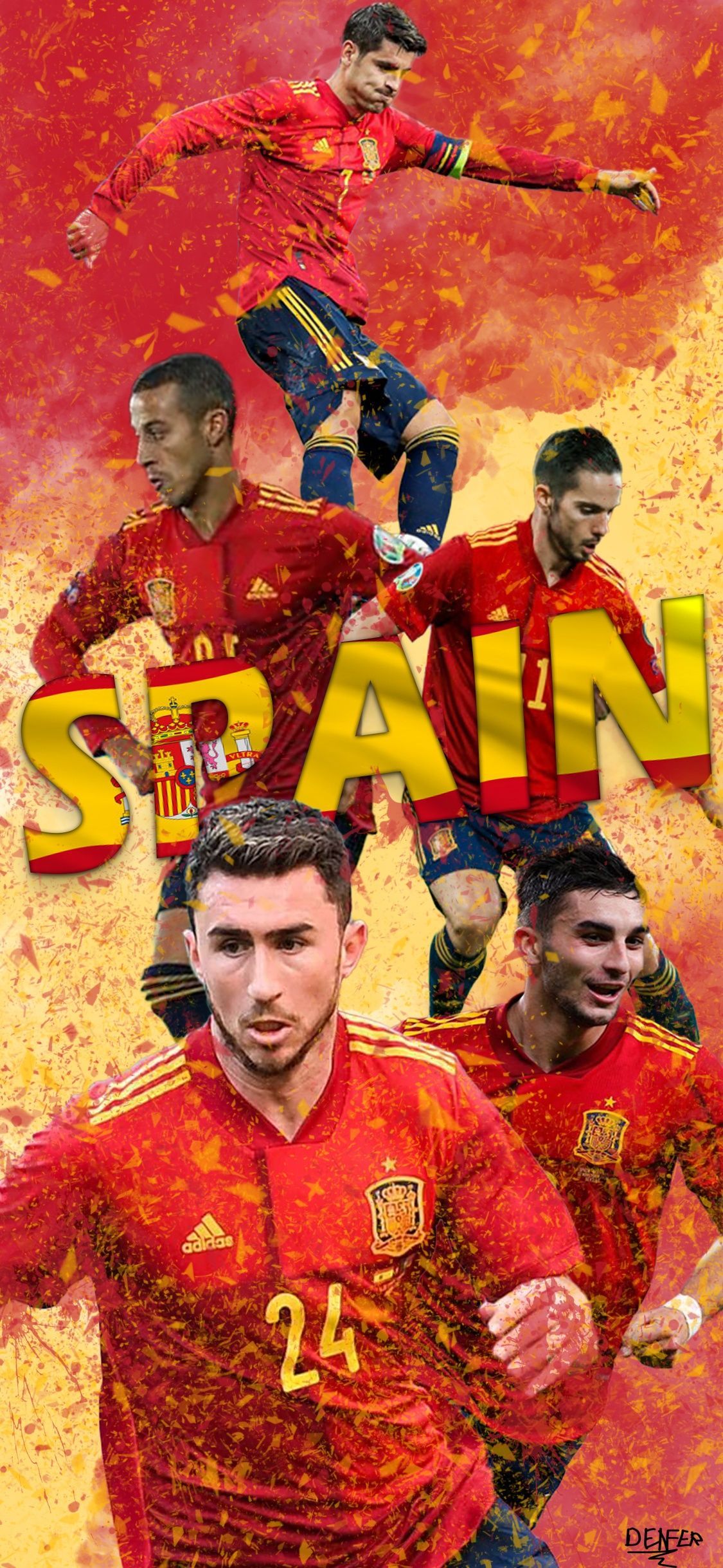 1125x2436 Wallpaper / Sports Spain National Football Team Phone Wallpaper, Alvaro Morata, Pablo Sarabia, Aymeric Laporte, Ferran Torres, Thiago Alcantara, 1125x2436 free download