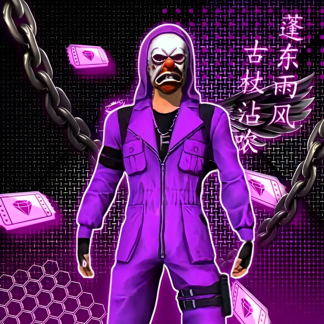 free fire purple criminal wallpaper