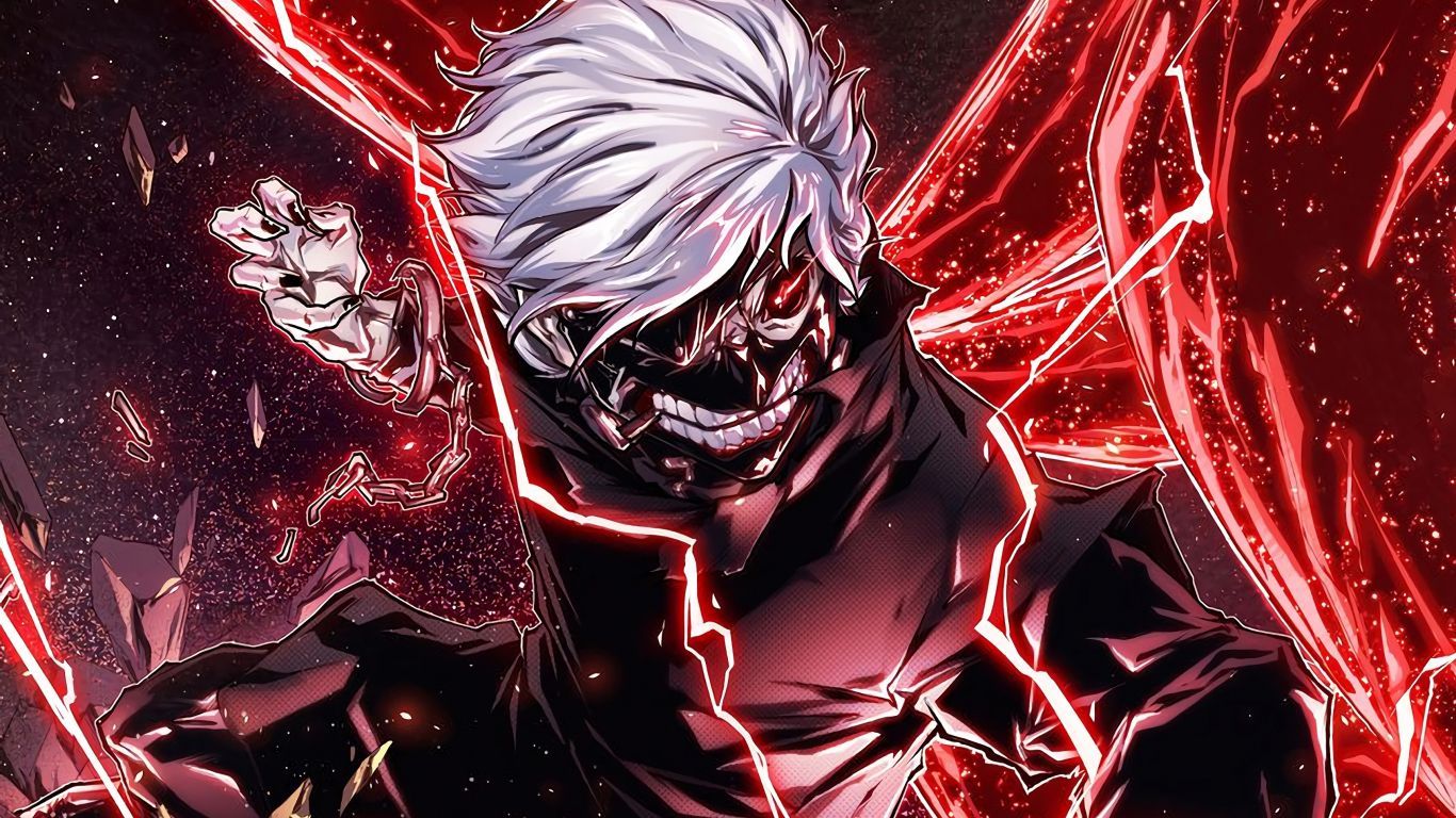 1366x768 Download wallpaper 1366x768 ken kaneki, angry, anime boy, tablet, laptop, 1366x768 HD background, 9992