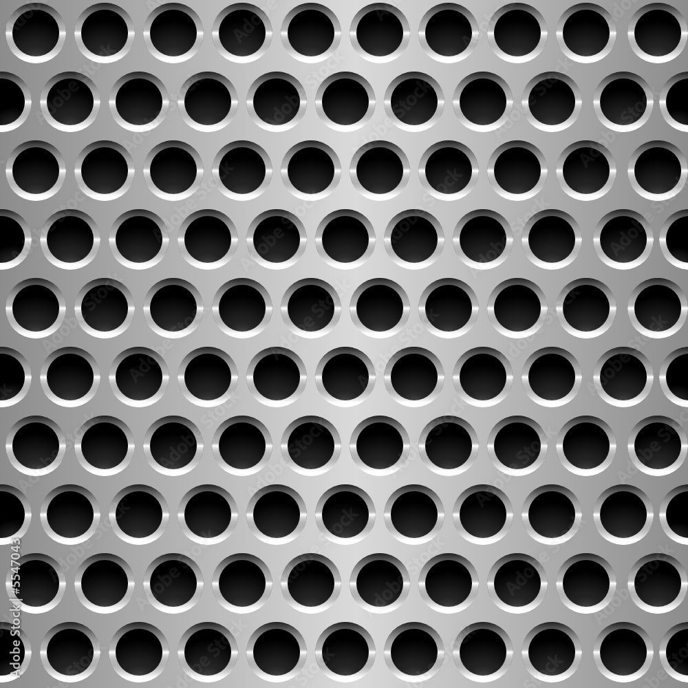 1000x1000 Seamless vector wallpaper of perforated metal plate. Stock Vector