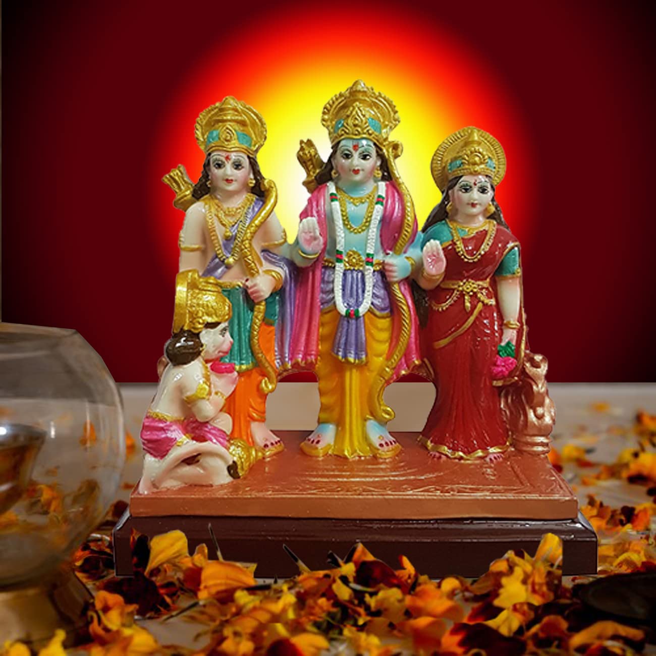 1300x1300 Buy Kitlyn Ram Darbar Idol Home Desktop Table Decoration Pooja & Gift cm (Polyresin, Multicolor) Online at Low Prices in India