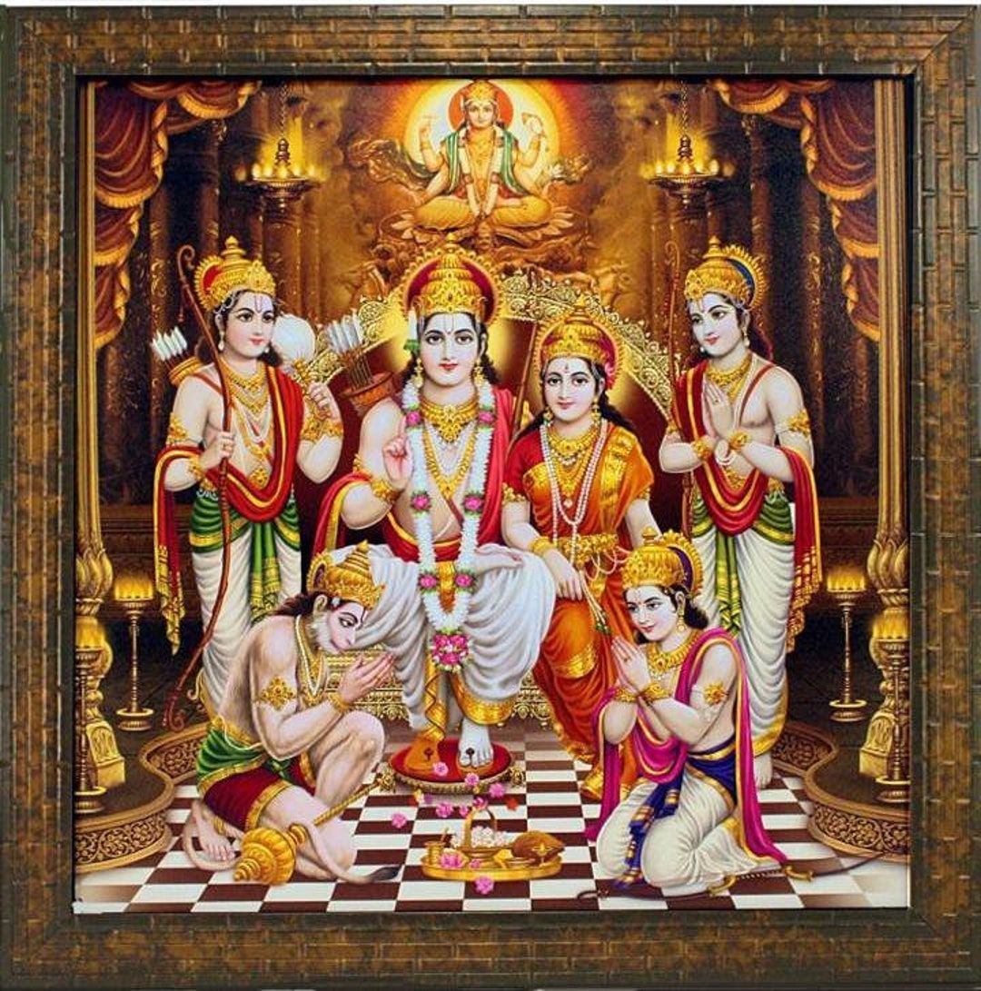 1080x1091 Ram Darbar Traditional I Tanjore Painting With Frame
