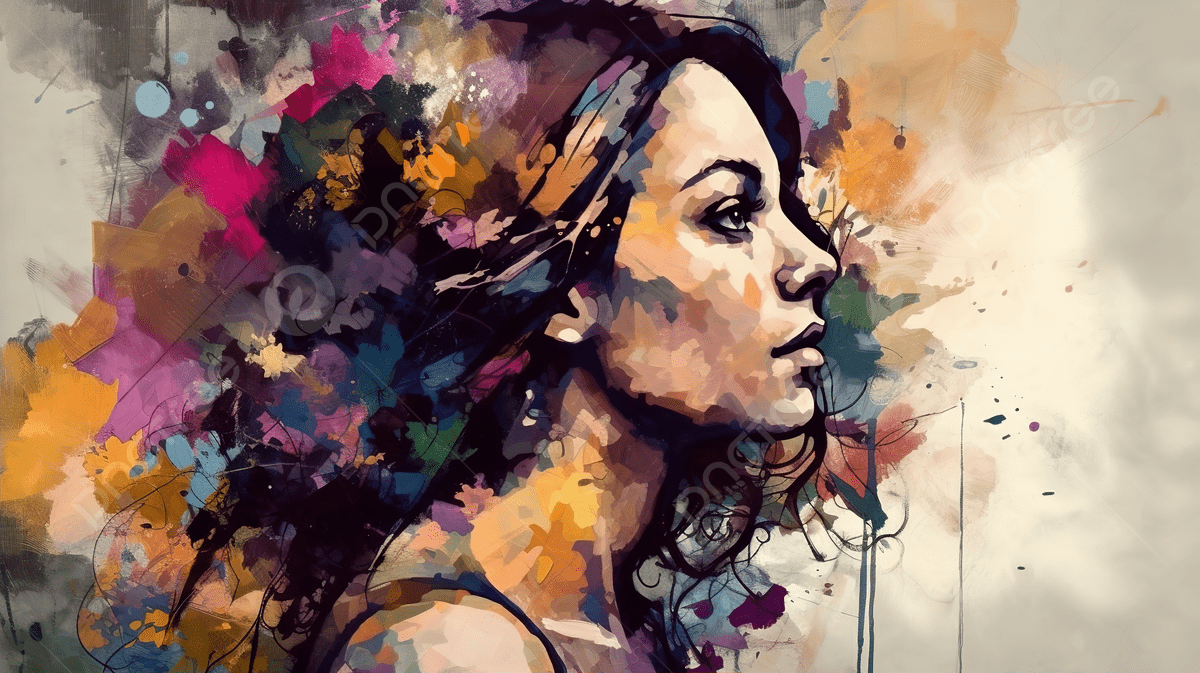 1200x673 Colorful Art Painting Of A Women Background, Woman Picture Art Background Image And Wallpaper for Free Download