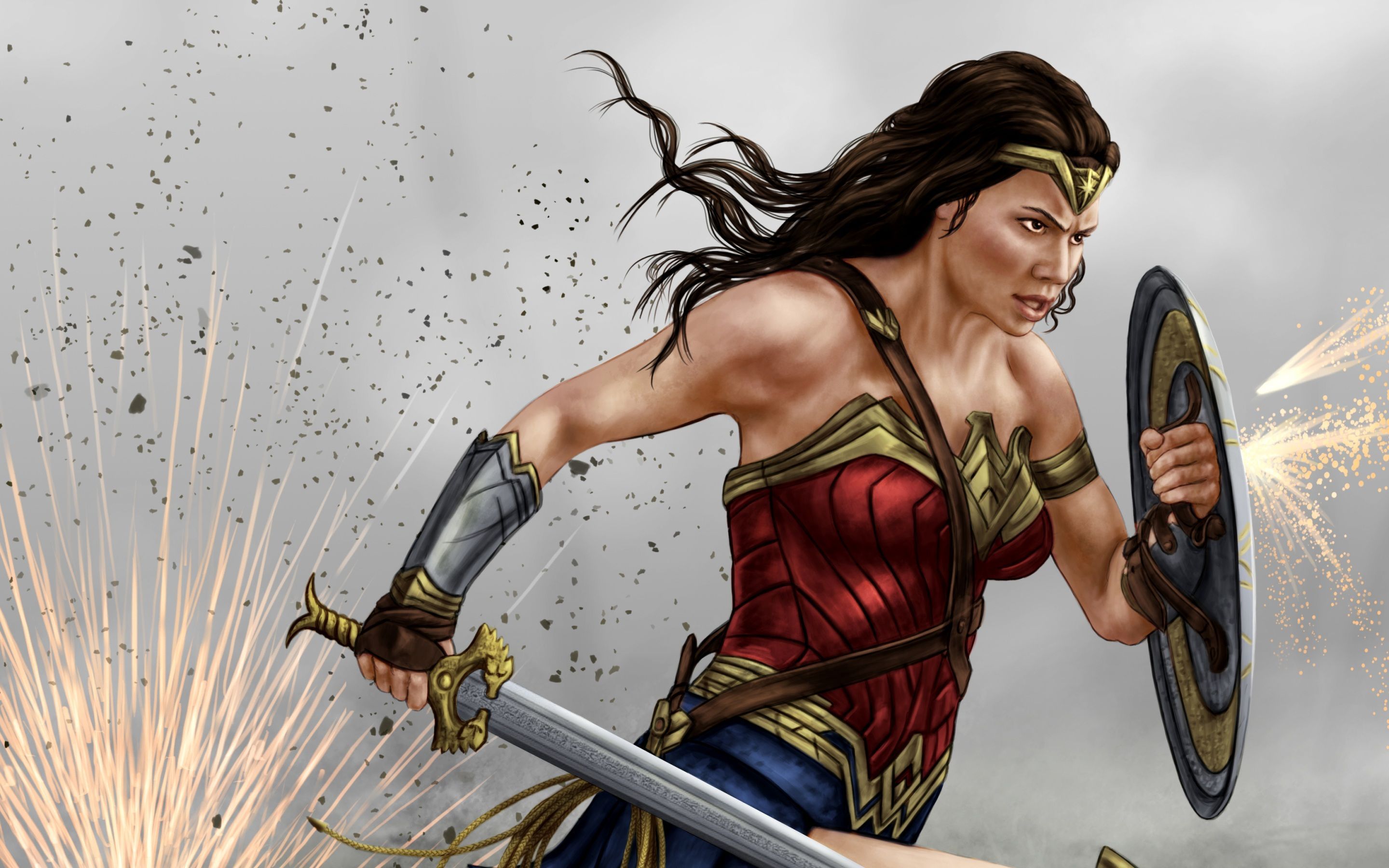 2880x1800 Wallpaper 4k Wonder Woman Painting Art 4k Wallpaper