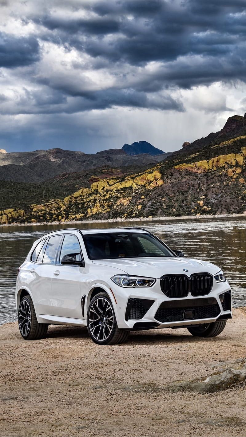 800x1422 BMW X5 M, luxury, m power, suv, vehicle, white, x5 m, HD phone wallpaper