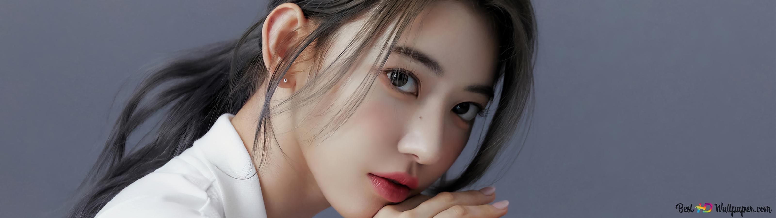 3200x900 Adorable & Sporty 'Sakura' from Le Sserafim (Kpop Girls Group) 4K wallpaper download