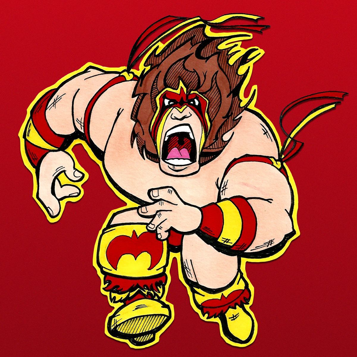 1200x1200 My tribute illustration to the Ultimate Warrior
