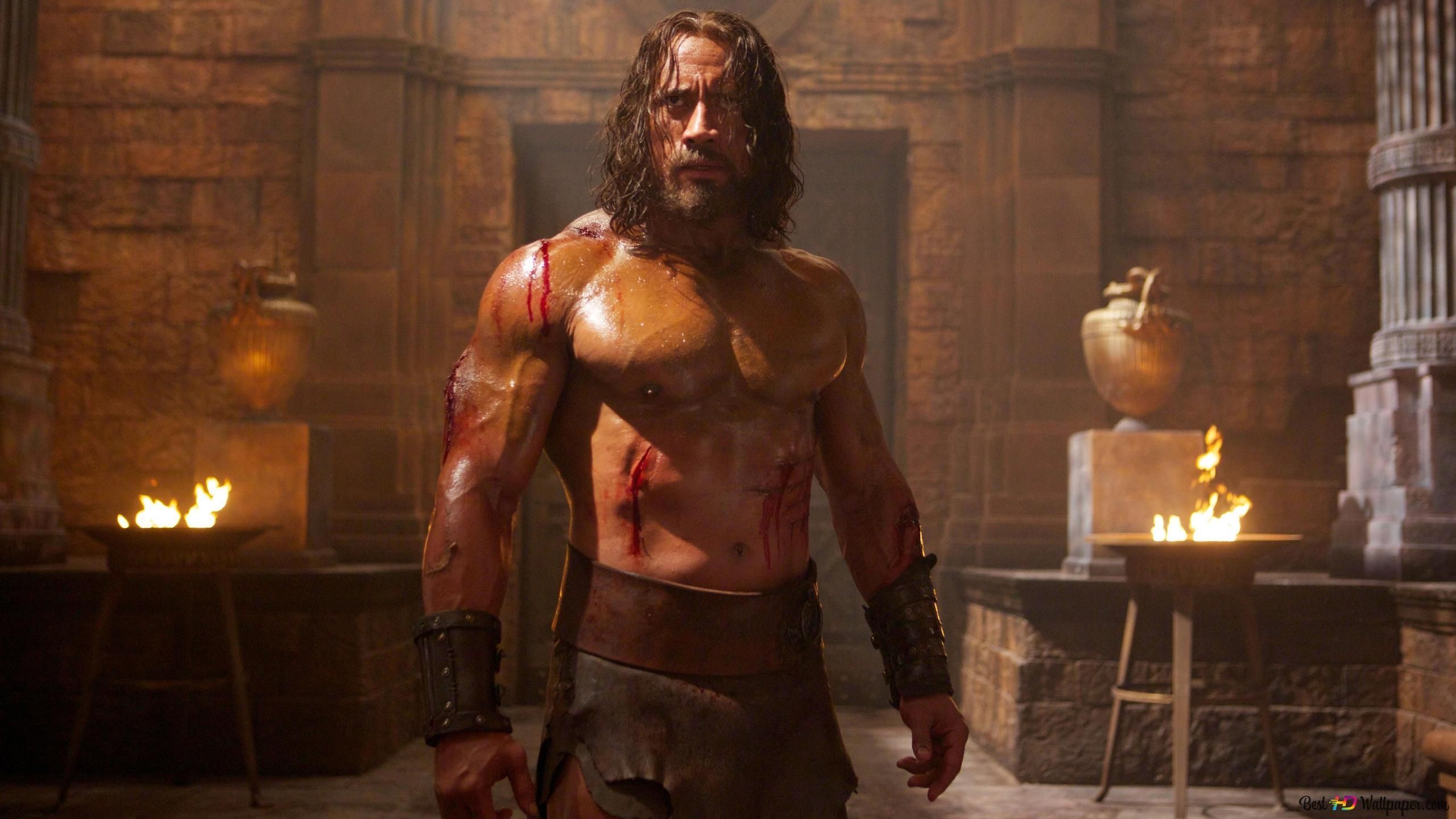 2560x1440 Dwayne Johnson portraying Hercules 4K wallpaper download