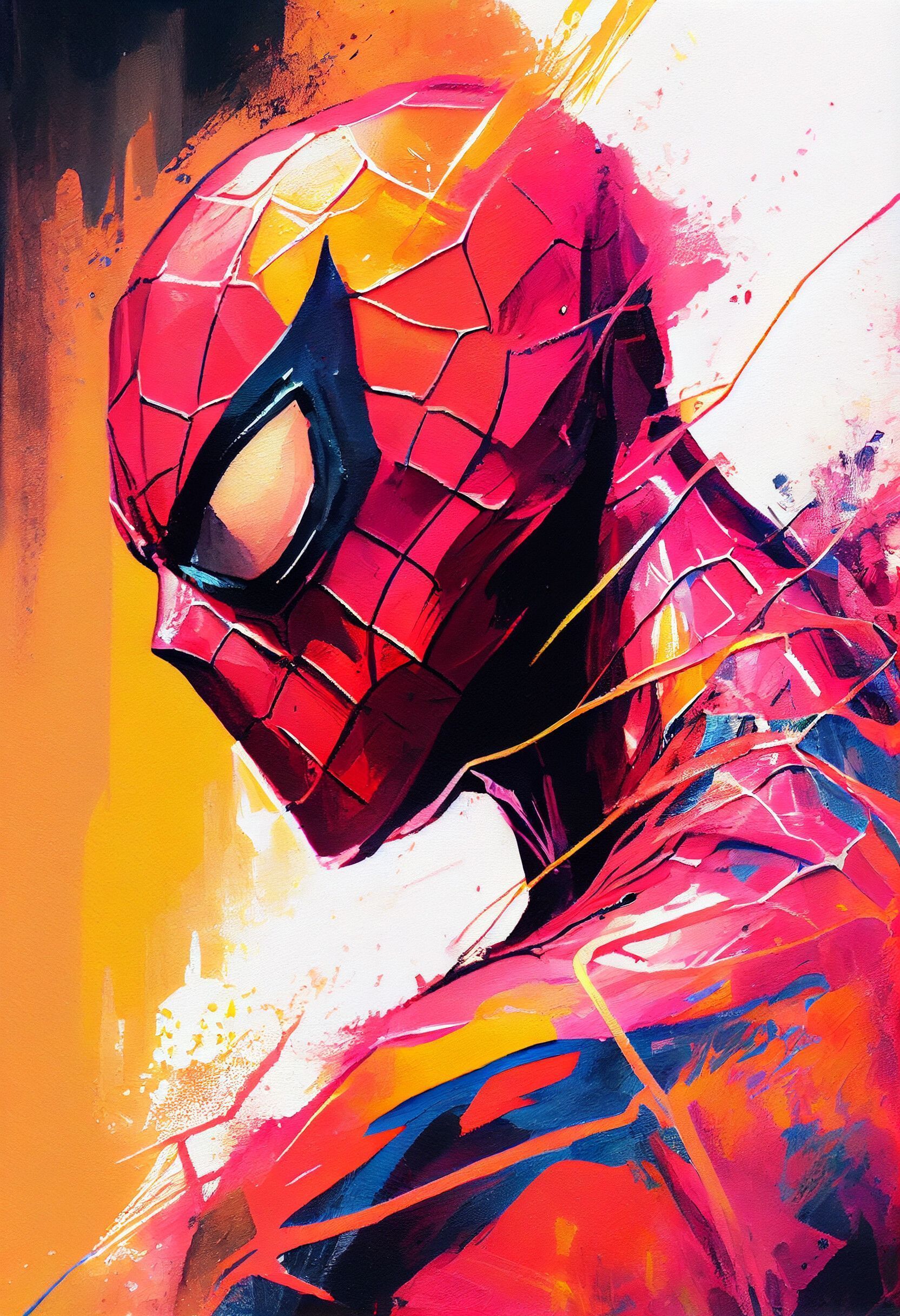 1664x2432 Spiderman Abstract Portrait Fan Art