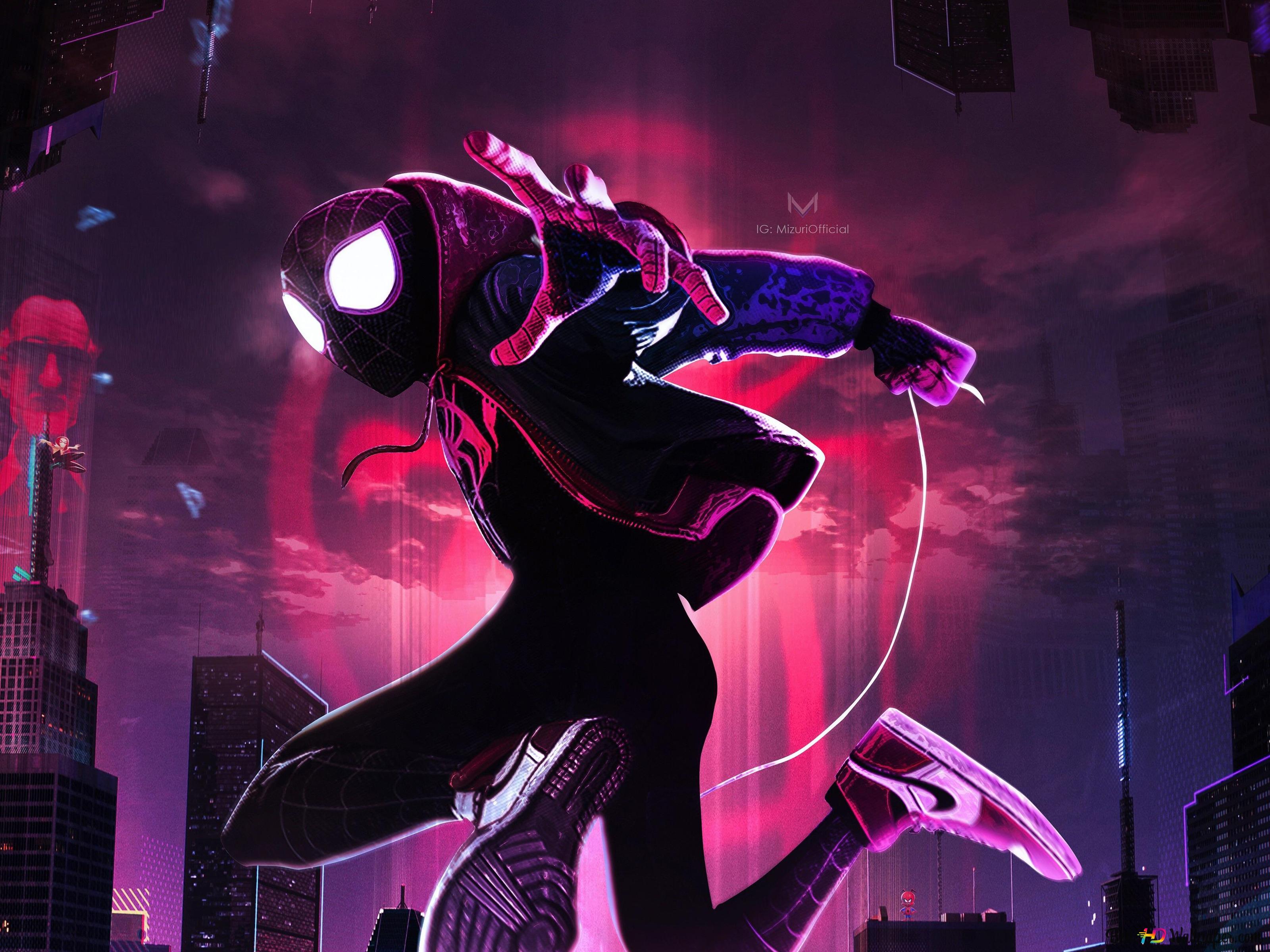 3200x2400 Spider Man: Into The Spider Verse Movie Noir Fanart 2K Wallpaper Download