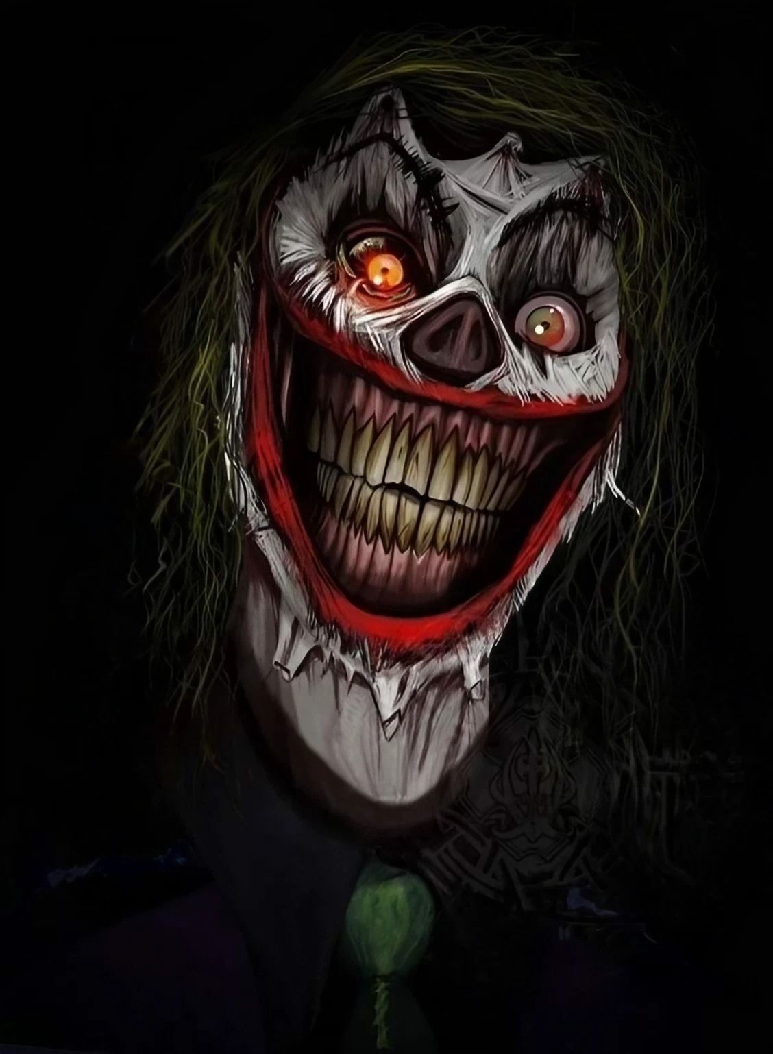 1128x1538 Scary joker face Wallpaper Download