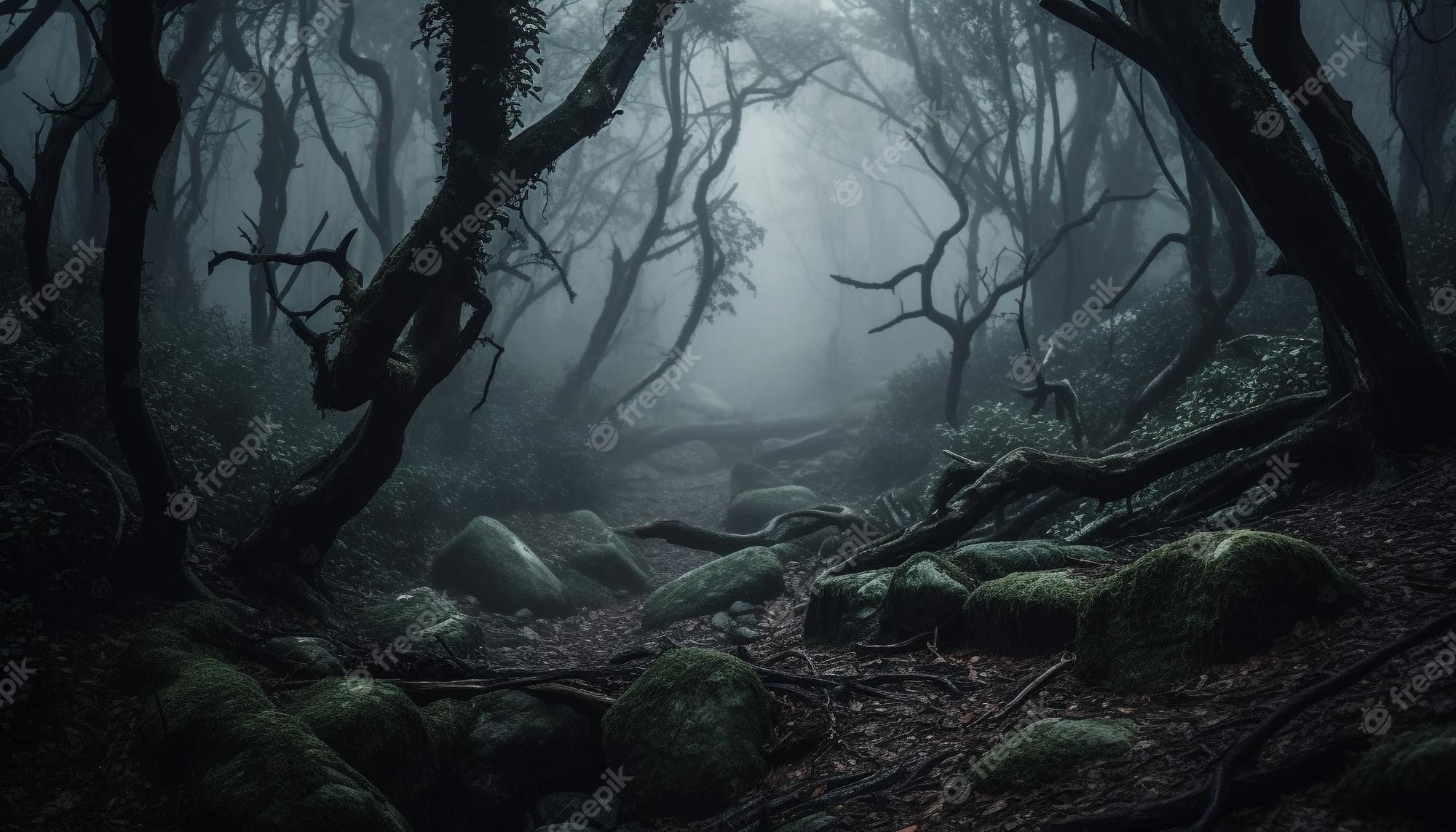 2000x1143 Scary Forest Image