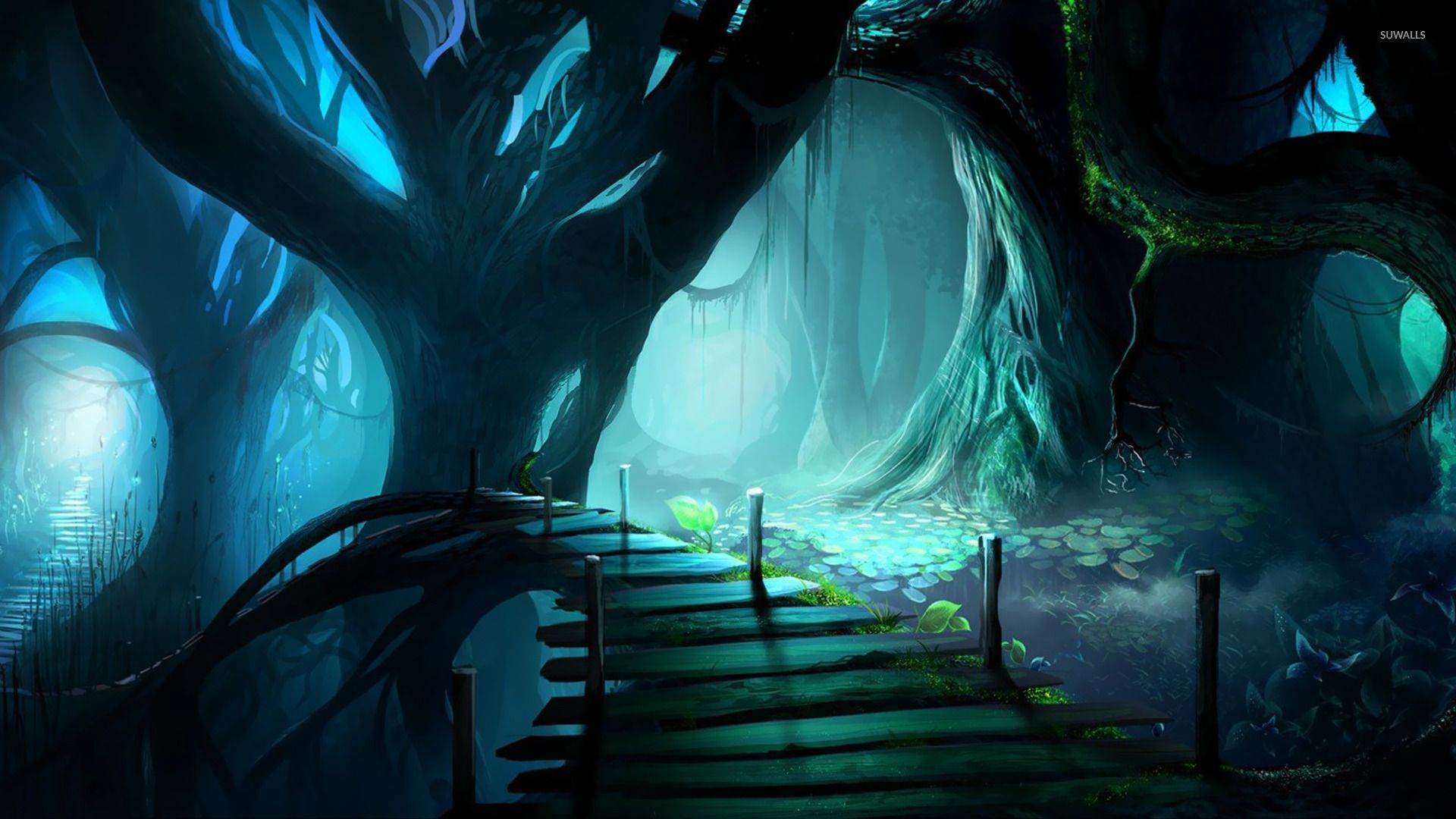 1920x1080 Path in a scary forest wallpaper wallpaper