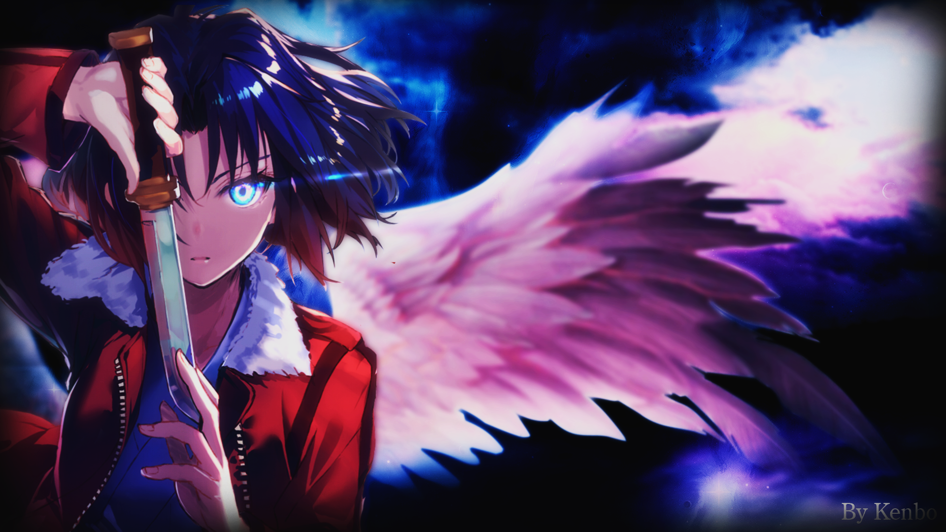 1920x1080 Wallpaper / angel, anime girls, anime, knife, manga, novel, Novels, visual novel, Kara no Kyoukai, Ryougi Shiki free download