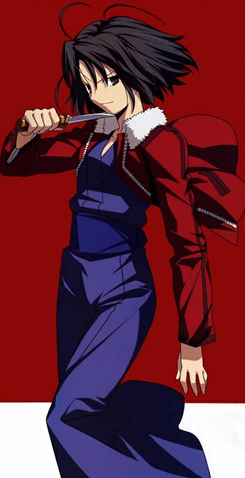 800x1558 Shiki ryougi, anime, blue, garden of sinners, girl, kara no kyoukai, red, super, HD phone wallpaper