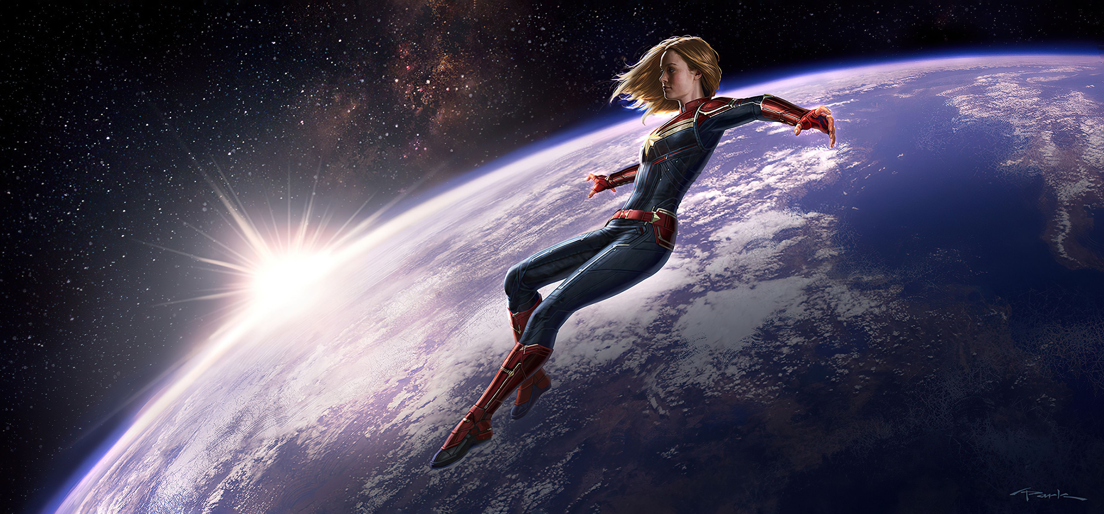 3840x1787 Captain Marvel Earth Frame 4k, HD Superheroes, 4k Wallpaper, Image, Background, Photo and Picture