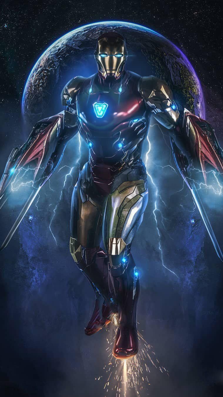 759x1350 Iron Man In Space Wallpaper Download