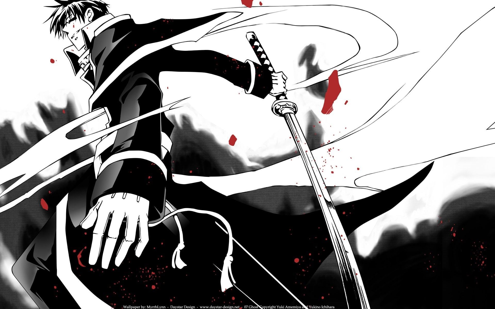 1920x1200 Wallpaper / 1080P, Anime, character, illustration, sword, 07- Ghost, holding free download