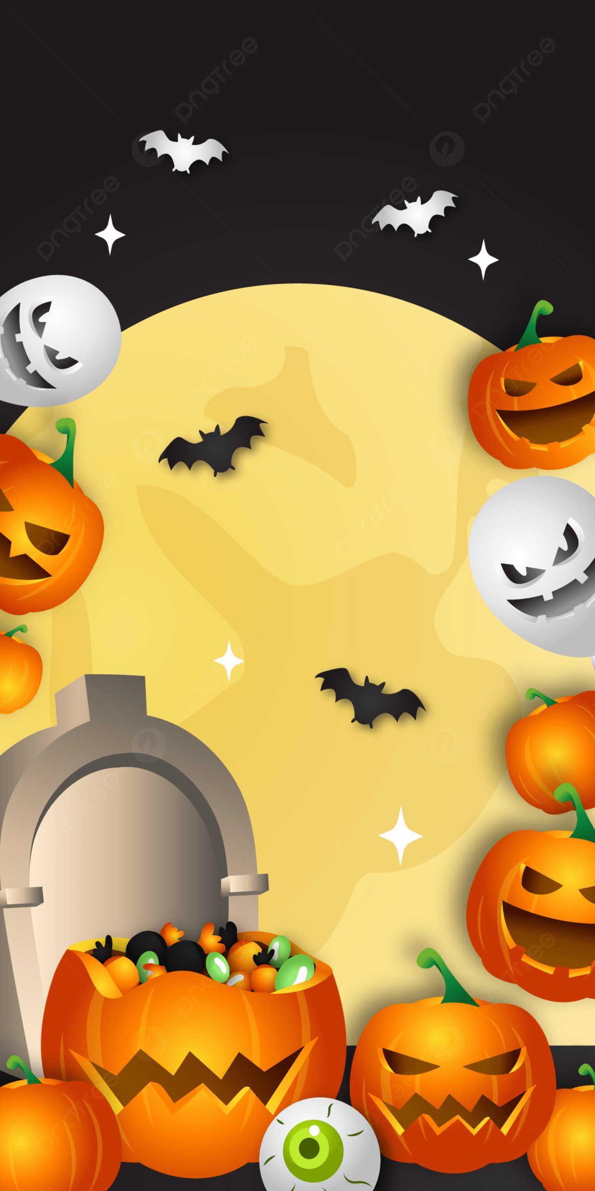 1200x2400 Cute Halloween Wallpaper Free Vector Background Wallpaper Image For Free Download