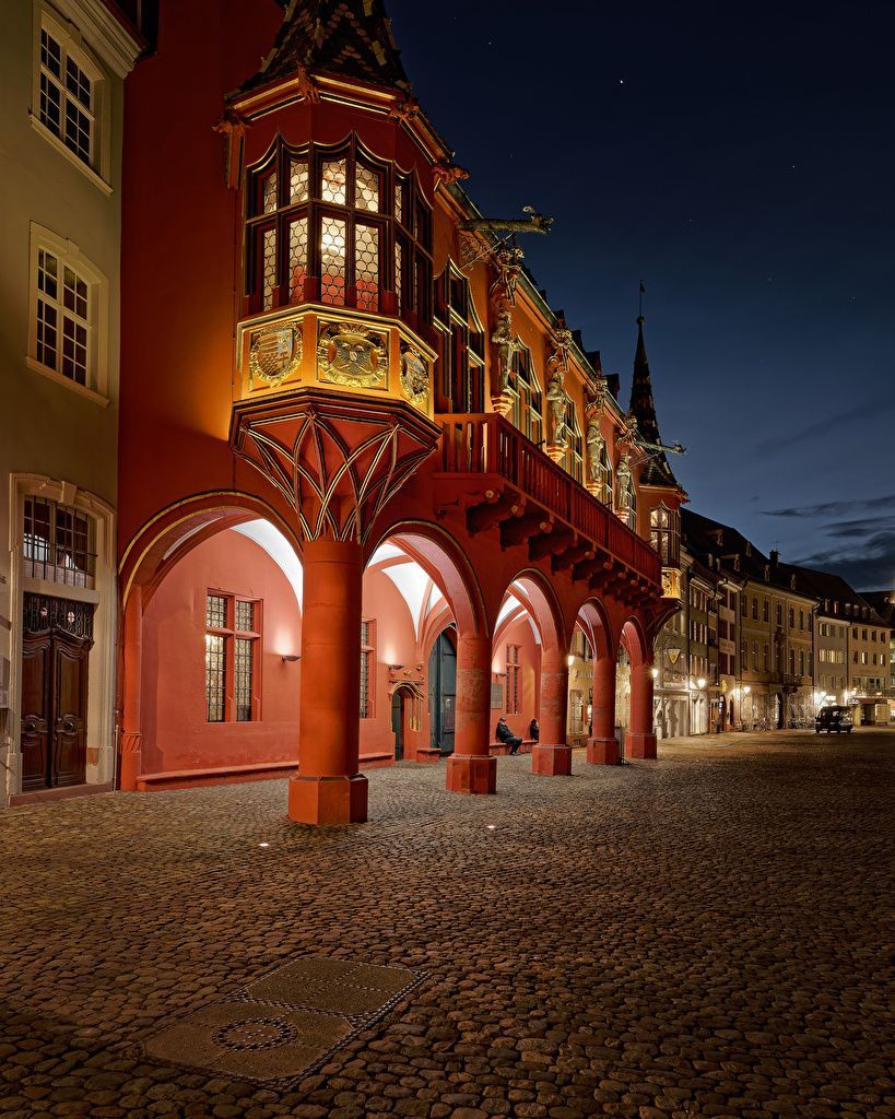 819x1024 Photo Germany Freiburg Street Night Cities Building