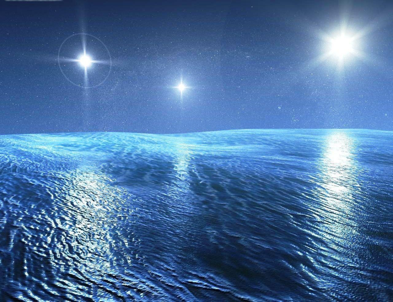 1280x983 Wawes White Horizon Cool Stars Amazing Ufos Blue View Beautiful Sea