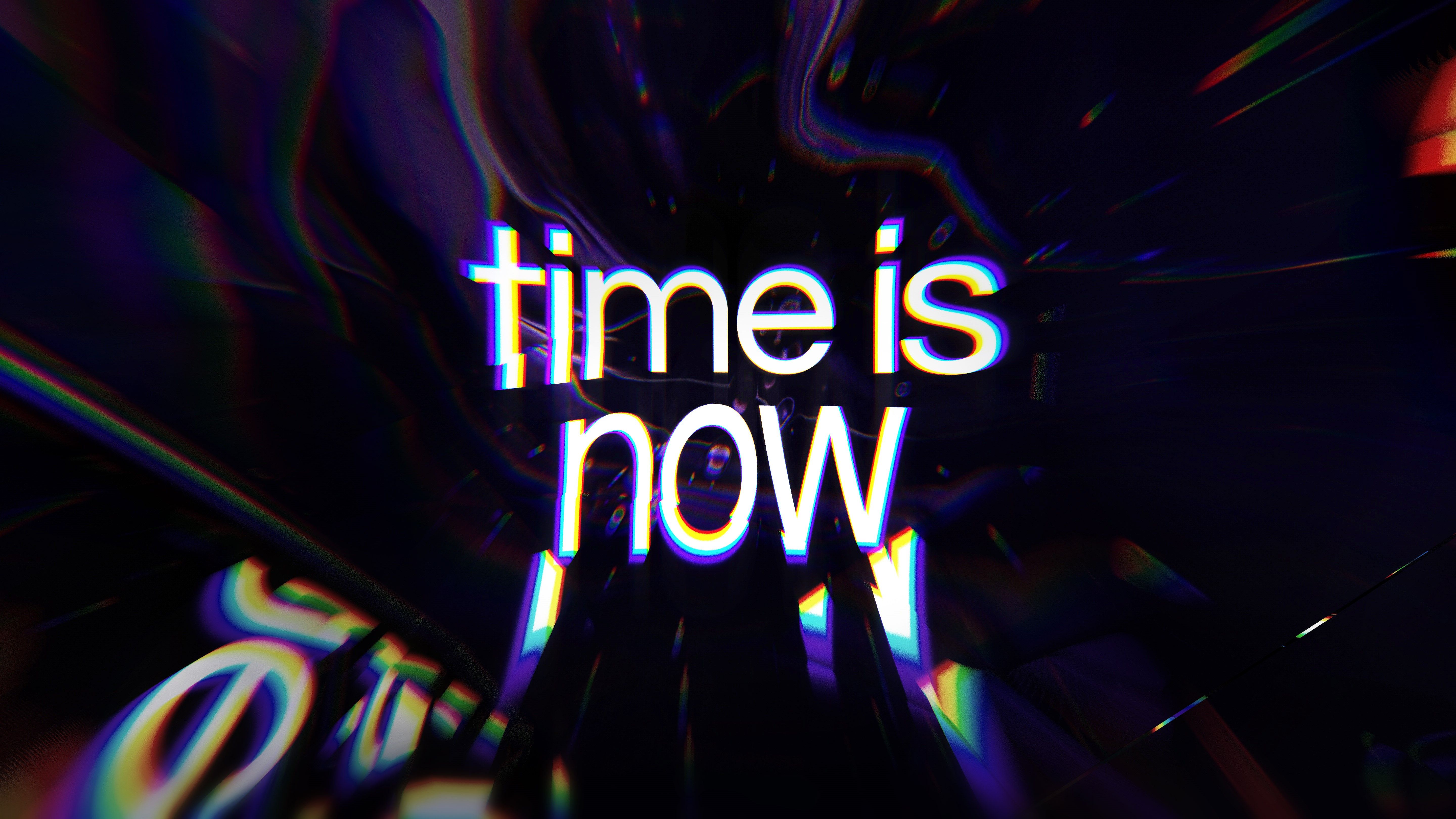5760x3240 4K, time, text, motivational, simple, dark background, quote Gallery HD Wallpaper