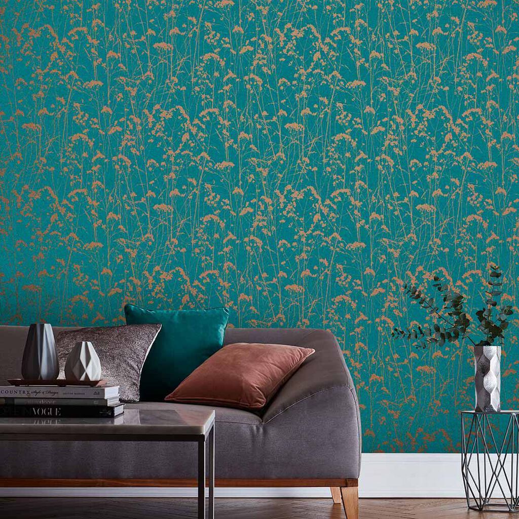 1024x1024 Grace Teal Wallpaper. Green Wallpaper. Graham & Brown