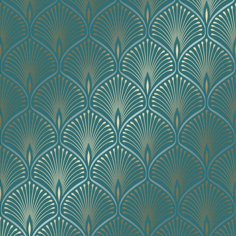 1000x1000 Cleo Geometric wallpaper in teal. I Love Wallpaper