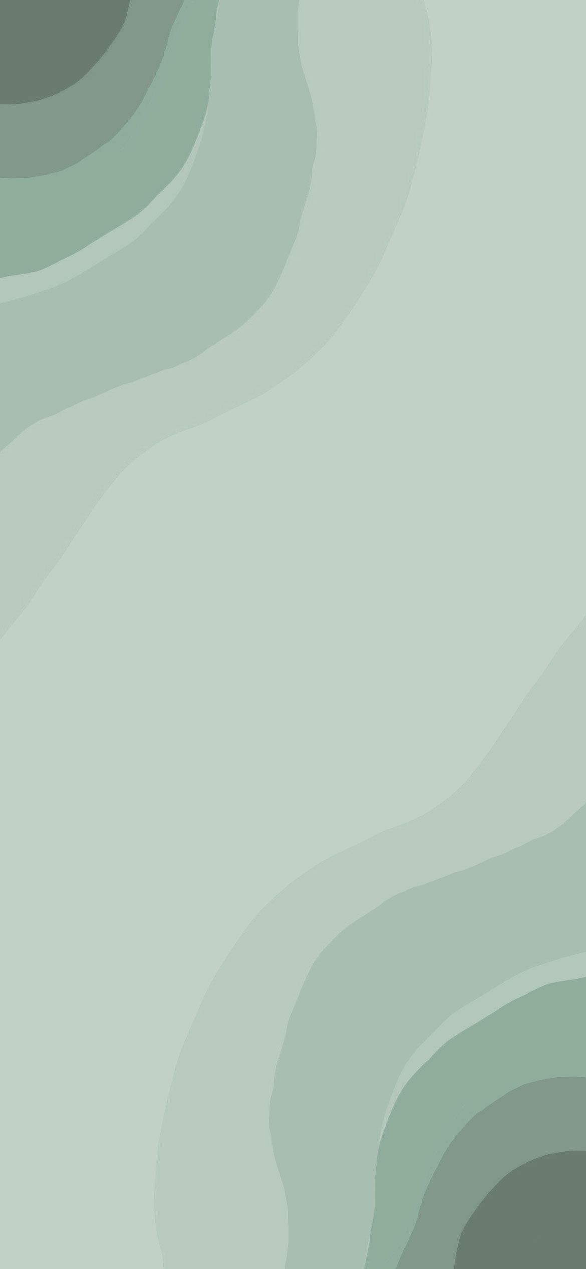 1170x2532 Sage Green Aesthetic Wallpaper : Shades of Green Layers Wallpaper
