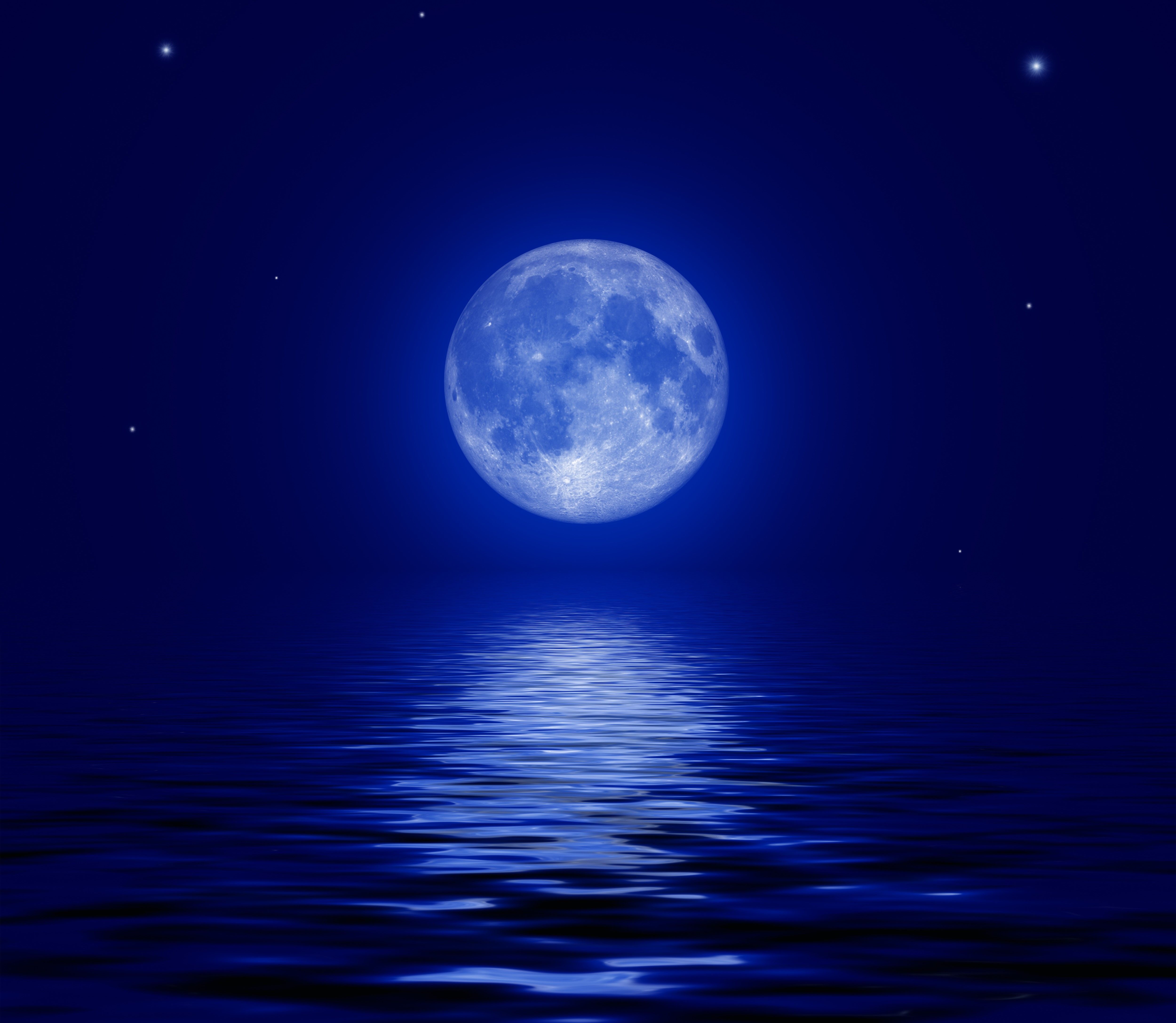 5000x4350 4K, 5K, Sky, Water, Moon, Night Gallery HD Wallpaper